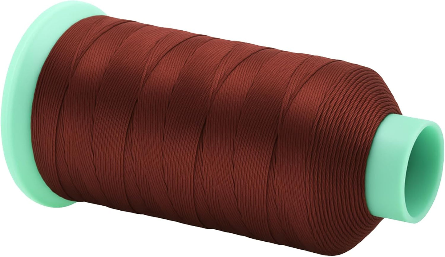 Mandala Crafts Size 69 210D T70 Bonded Nylon Thread Copper Brown Heavy Duty Sewing Threads - 1500 YDs Tex 70 Thread for Leather, Jeans, Weaving, Outdoor Marine Upholstery Threads
