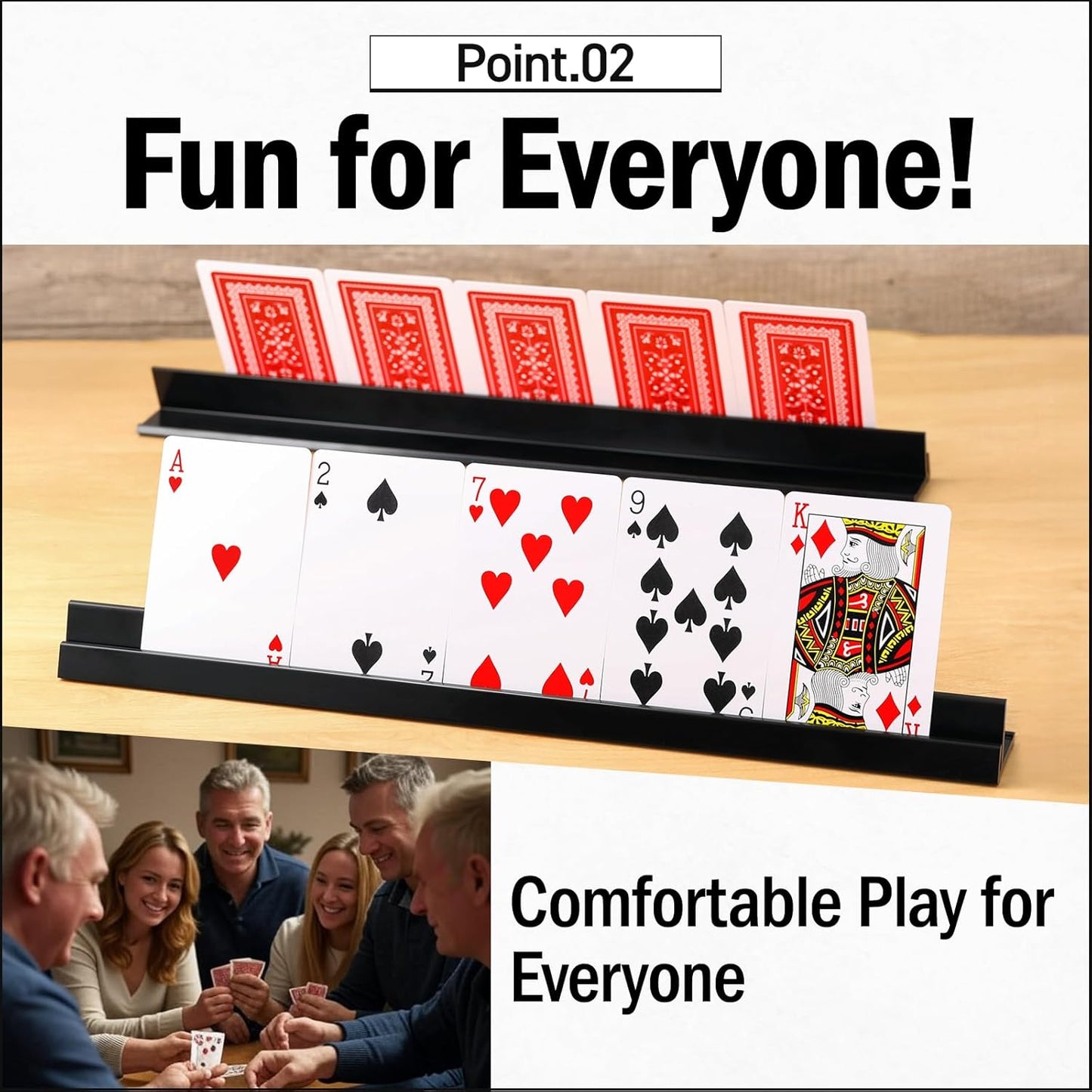 Lightweight Non-Slip Card Holder Stand – Set of 4, 13.4 Inches – Made in Japan for Card Games and TCG, Anti-Skid Base (4 Pack-White)
