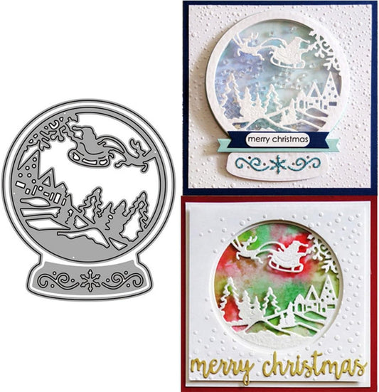 Mvchifay Cutting Dies Happy Birthday Metal Stencils Scrapbooking Tool DIY Emboss Paper Card Making (Christmas Snowball-12.2x10.3cm)