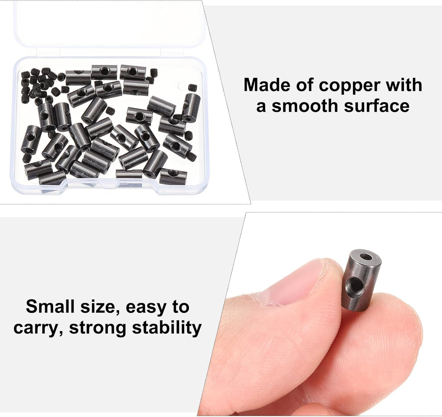 MECCANIXITY 30 Pcs Metal Locking Pin Backs, Locking Pin Keepers Locking Clasp 9mm(H) with 4 Wrench Replacement in Storage Case for Badge, Brooch, Black Tone