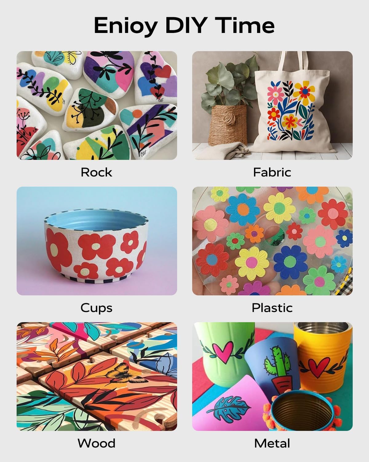 JusArt 24 Colors Dual Tip Acrylic Paint Pens Markers, Brush and Fine Tip, Premium Paint Pens for Wood, Canvas, Egg, Stone, Fabric, Rocks, Metal, Glass, Ceramic, DIY Crafts Making Art Supplies Gifts