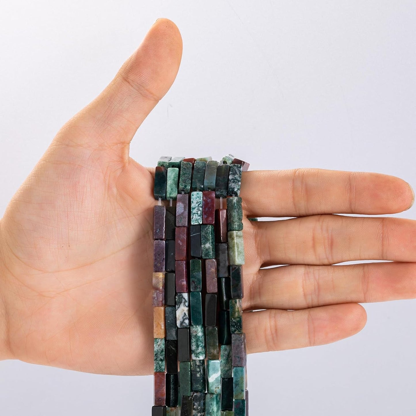 Natural Indian Agate Rectangle Tube Beads 4x13mm 38cm/str Loose Semi Gemstone Stone Beads for Making Bracelets Necklace Earrings