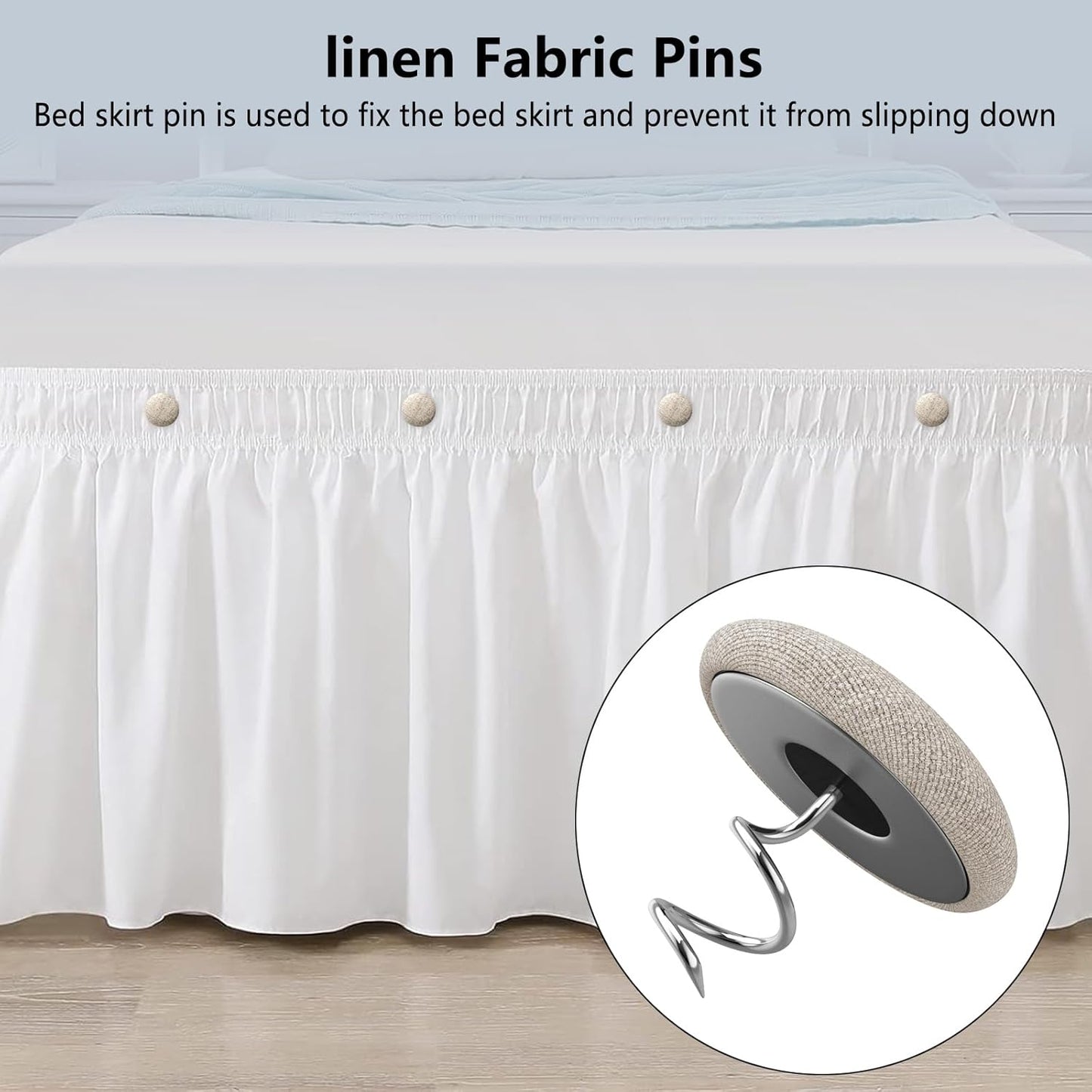 12 Colors Fabric Covered Button Twist Pins Dust Ruffle Pins- for Sofa，Upholstery，Armchair Caddies, Armrest Covers,Bed Skirts, Slipcovers, Headliners (Light Brown, 12)