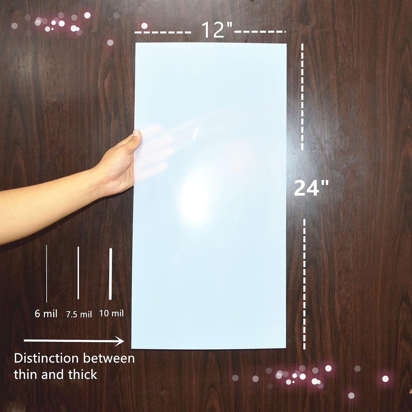 Mylar Blank Stencil Sheet for Stencil Cutting,Craft Translucent 12 x 24 inch 8 Sheets 10 mil Acetate Template Material (8 Sheets, 10mil)