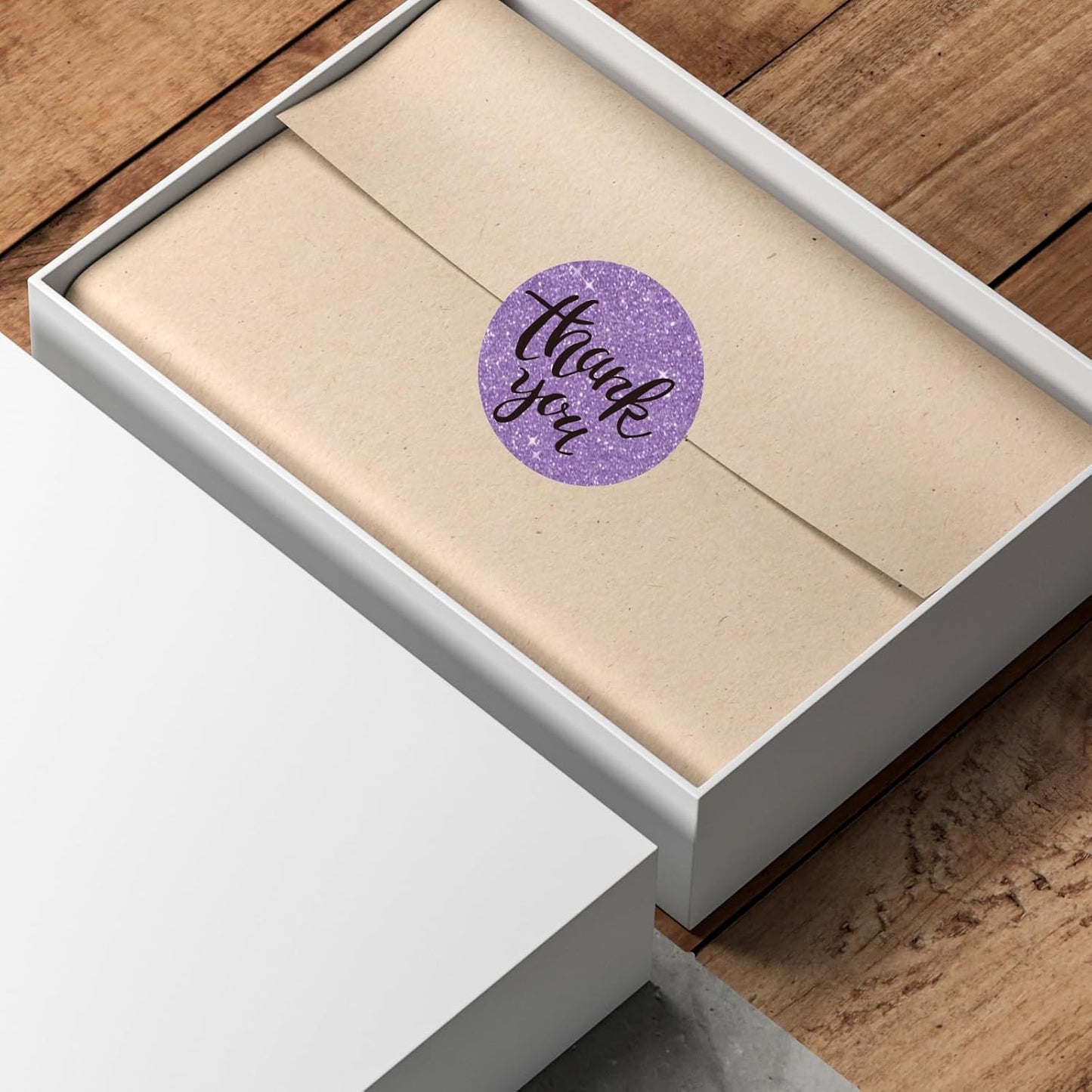 2" Holographic Thermal Label Stickers, Round Direct Thermal Label Stickers, Glitter Thermal Printer Sticker Labels for Gift Wrapping, Perforation Line Design- Glitter Purple