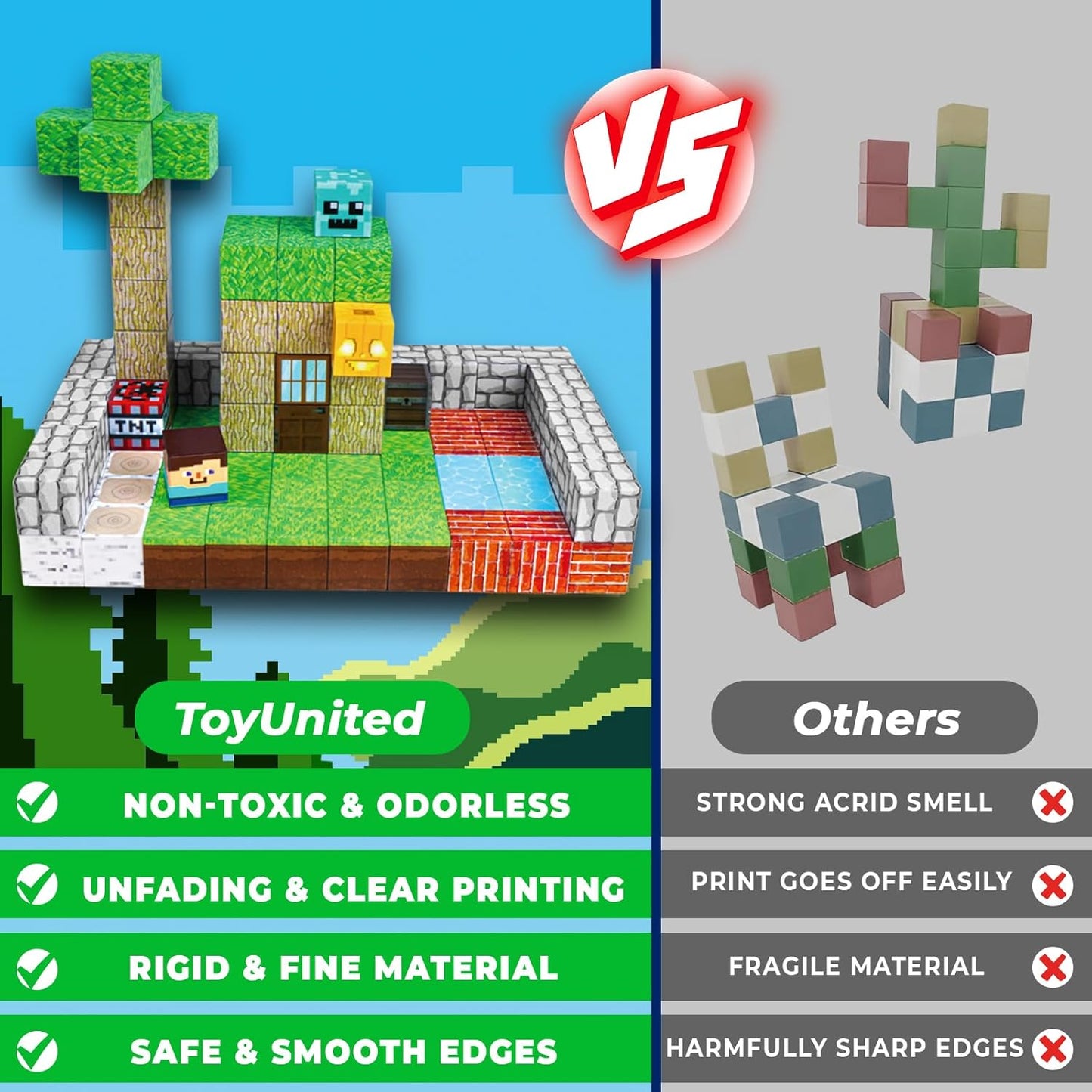 150PCS Magnetic Blocks - Magnetic Building Blocks, Magnet Cubes Toys Stacking, Build Forest World Set, STEM Montessori Sensory Toys for Kids Boys Girls Ages 3-5 6-8 Easter Birthday Gifts