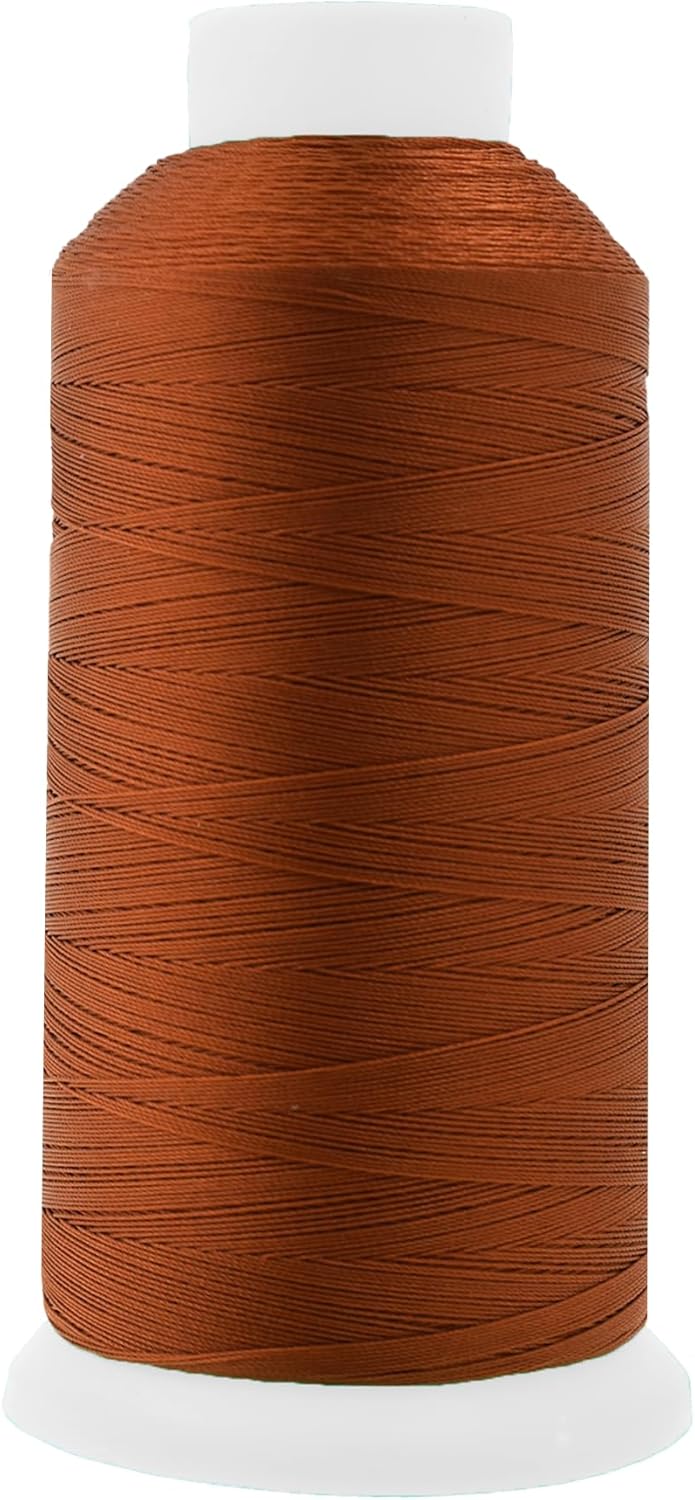 Mandala Crafts Burnt Orange Heavy Duty Thread -1500 Yds Tex 90 Thread for Sewing Drapery Jeans Leather Hair Outdoor Marine Upholstery