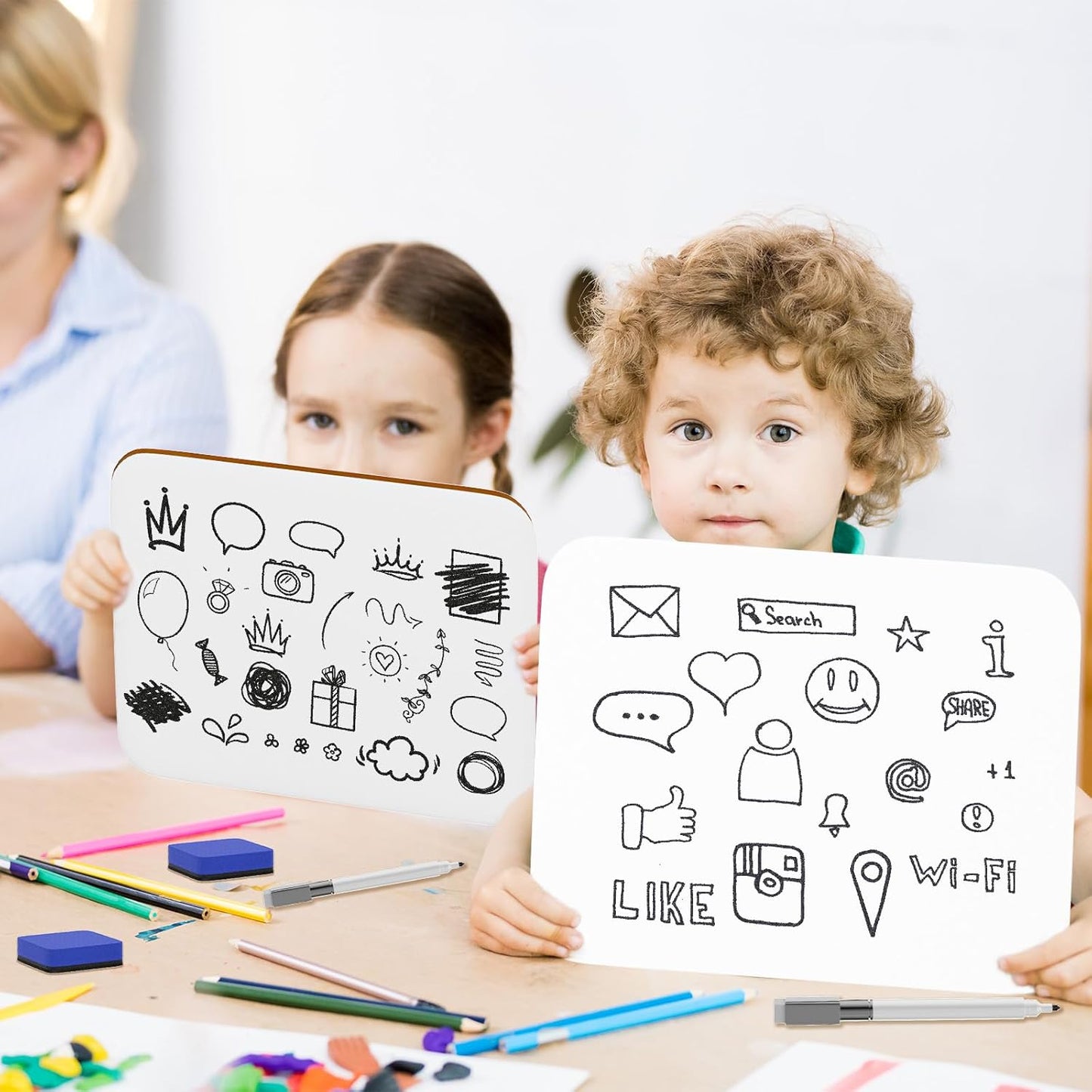 30 Pack Small White Board Dry Erase 5x7 Inch Mini Whiteboard Small Dry Erase Board with Markers Erasers Double Sided Dry Erase Lapboards for Students Teachers School Supplies Meeting Voting (30)