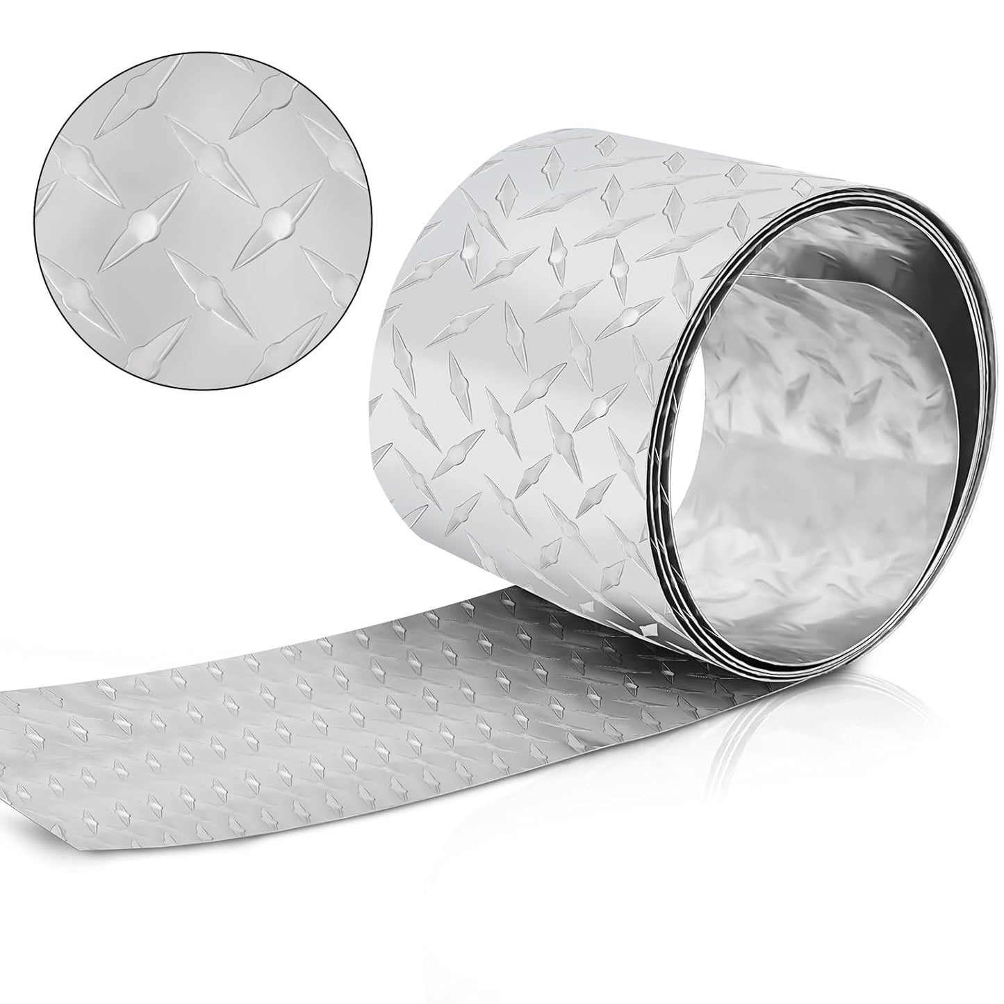 Diamond Plate Sheet Metal Aluminum Heavy Duty Diamond Tread Aluminum Sheet for Wall Covering, Cargo Trailer, RV(120 × 6 Inch)