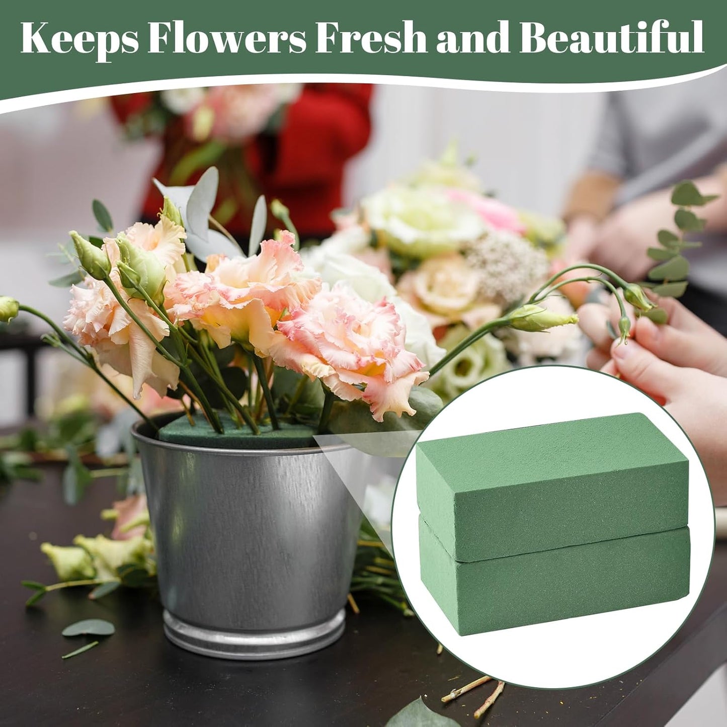 30 Pack Floral Foam Blocks for Fresh and Artificial Flowers – Green Wet Foam for Flower Arrangements, Florist Foam for Centerpieces, Bouquets, Crafts, DIY Cutting