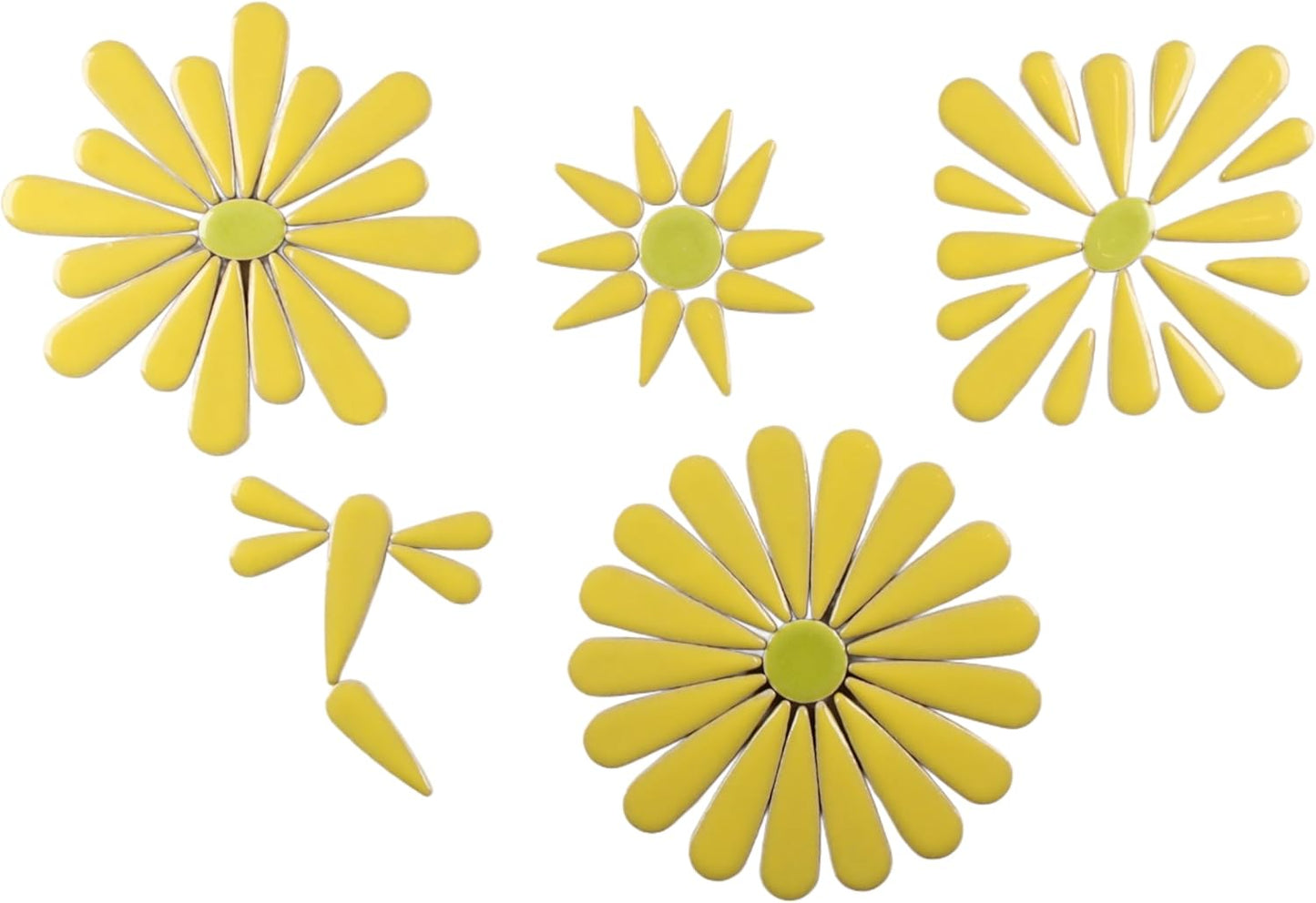 200g Petal Droplet Shaped Ceramic Mosaic Tiles for Crafts, Vibrant Colors, Ceramic Tiles for Mosaic Making Kits, DIY Arts and Crafts (Yellow)