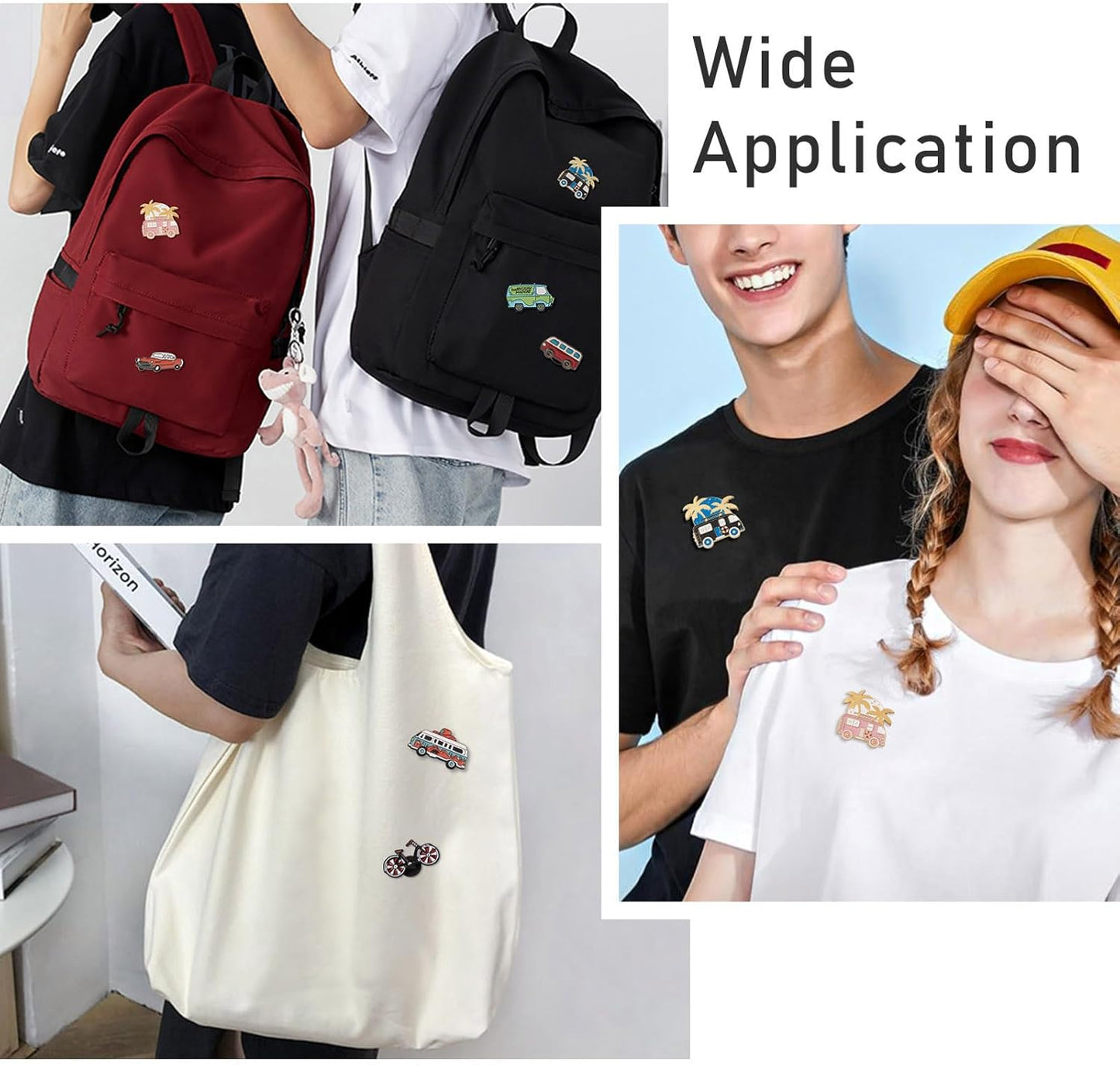 Mixed Enamel Pins for Backpacks, Beadthoven Cute Enamel Brooch Pins Set, Funny Backpack Pins, Aesthetic Lapel Badge Pins Bulk for DIY Clothes Accessories Holiday Gifts