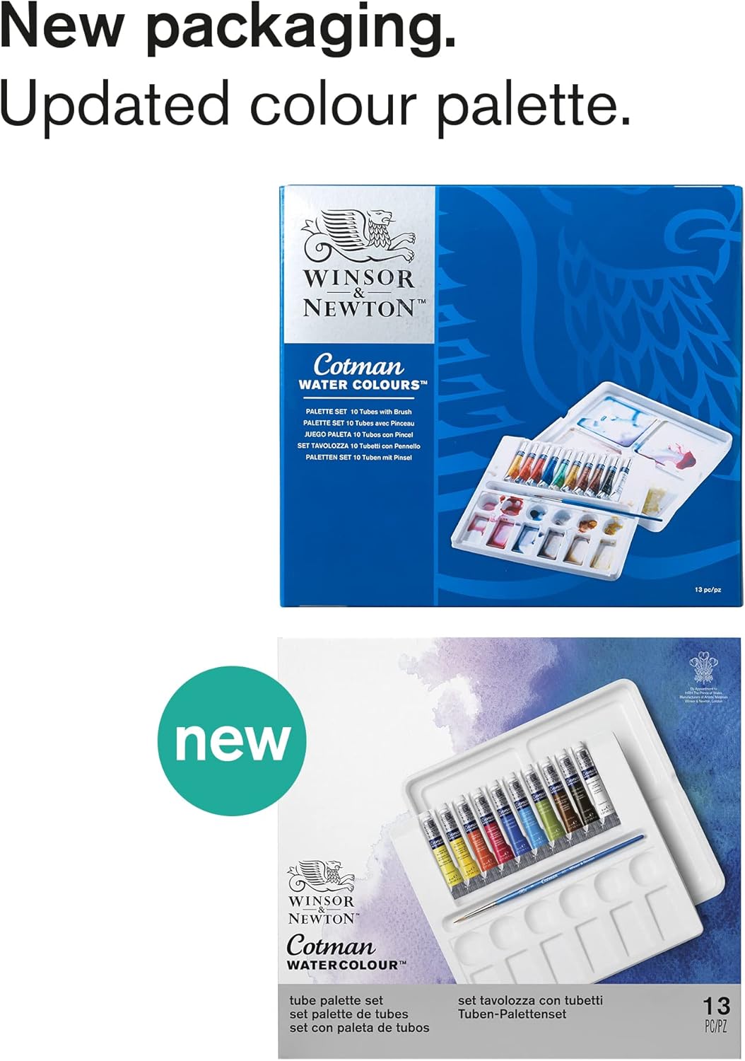 Winsor & Newton Cotman Watercolor Paint Set, 12 Colors Palette Set, 8ml (0.27-oz) Tubes w/ Brush