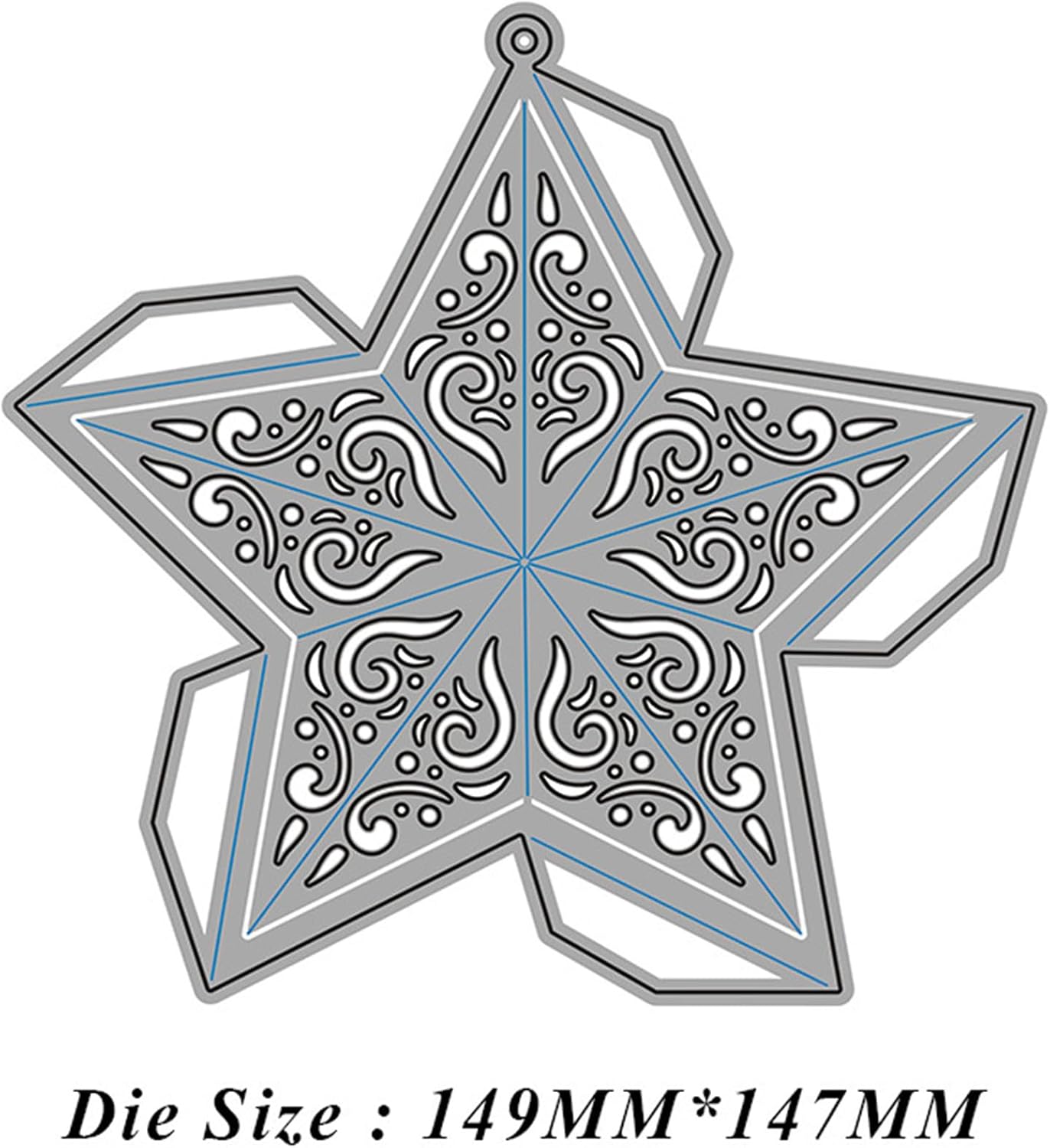 Metal Cutting Dies DIY Merry Christams Embossing Stencil Template Scrapbooking Card Making Mold Photo Album Arts Crafts Tools (Christmas Star- 14.9x14.7cm)