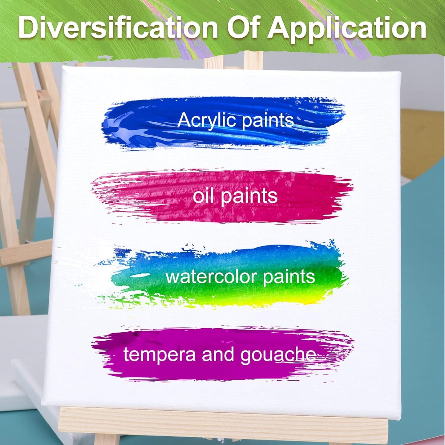 4 Packs Stretched Canvases for Painting with 3x5in,5x7in,8x10in,10x12in, Primed Canvas,Blank Painting Canvas for Oil & Acrylic Paint.