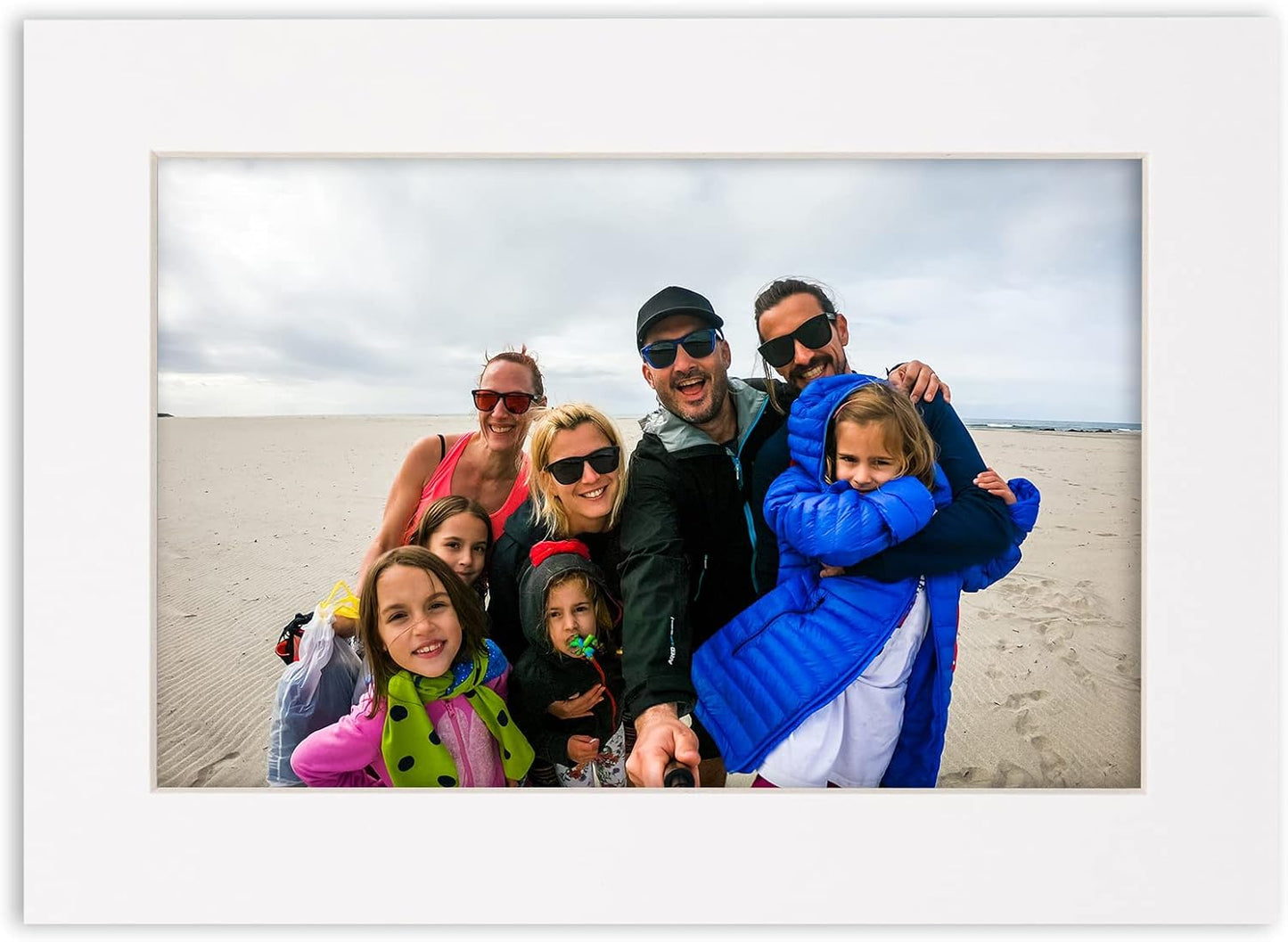 Poster Palooza 8.5x11 Mat Bevel Cut for 7x9 Photos - Acid Free White Precut Matboard with Backing Board and Crystal Clear, Self Seal Photo Mat Bag - for Pictures, Photos, Framing - 4-ply Thickness