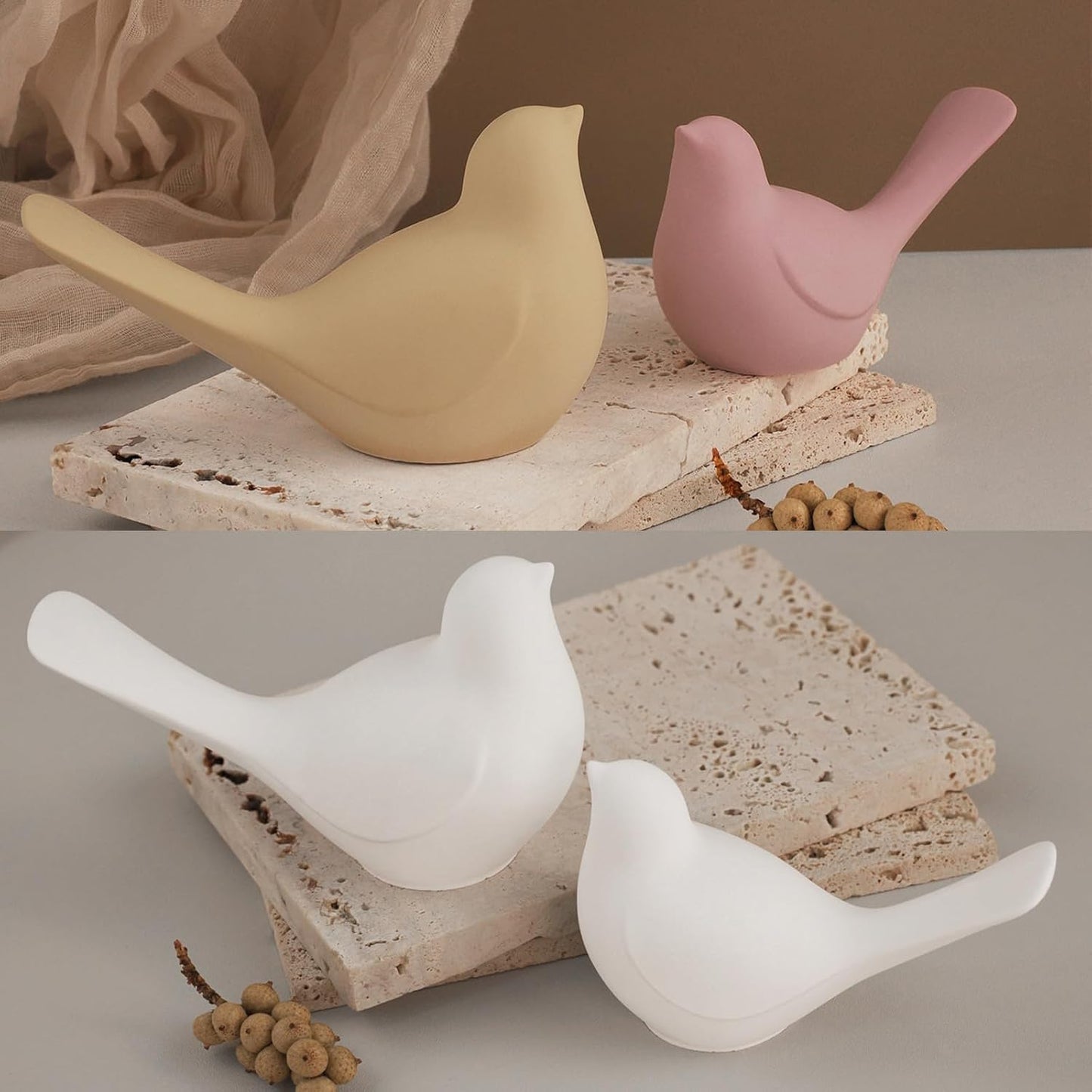 2Pcs Bird Resin Molds, Bird Silicone Epoxy Molds, 3D Animal Resin Silicone Molds for Resin Casting, DIY Crafts, Indoor Desktop Decor