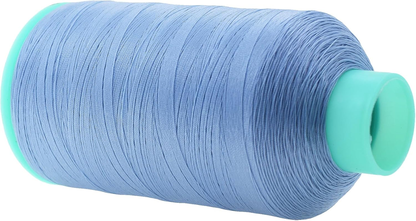 Mandala Crafts Bonded Nylon Thread Light Blue Heavy Duty Sewing Threads - 2843 YDs Size 46 210D T45 Tex 45 Thread for Leather Jeans Weaving Outdoor Marine Upholstery Threads