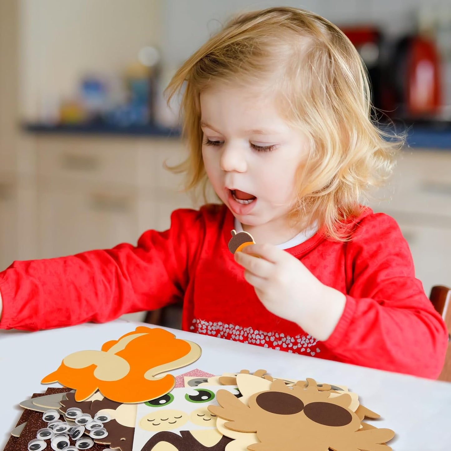 Fennoral 12 Pack Fall Craft Kit for Kids Make You Own Fall Animal Foam Stickers Fall Arts and Crafts DIY for Kids Boys Girls Party Supplies Thanksgiving Autumn Decoration