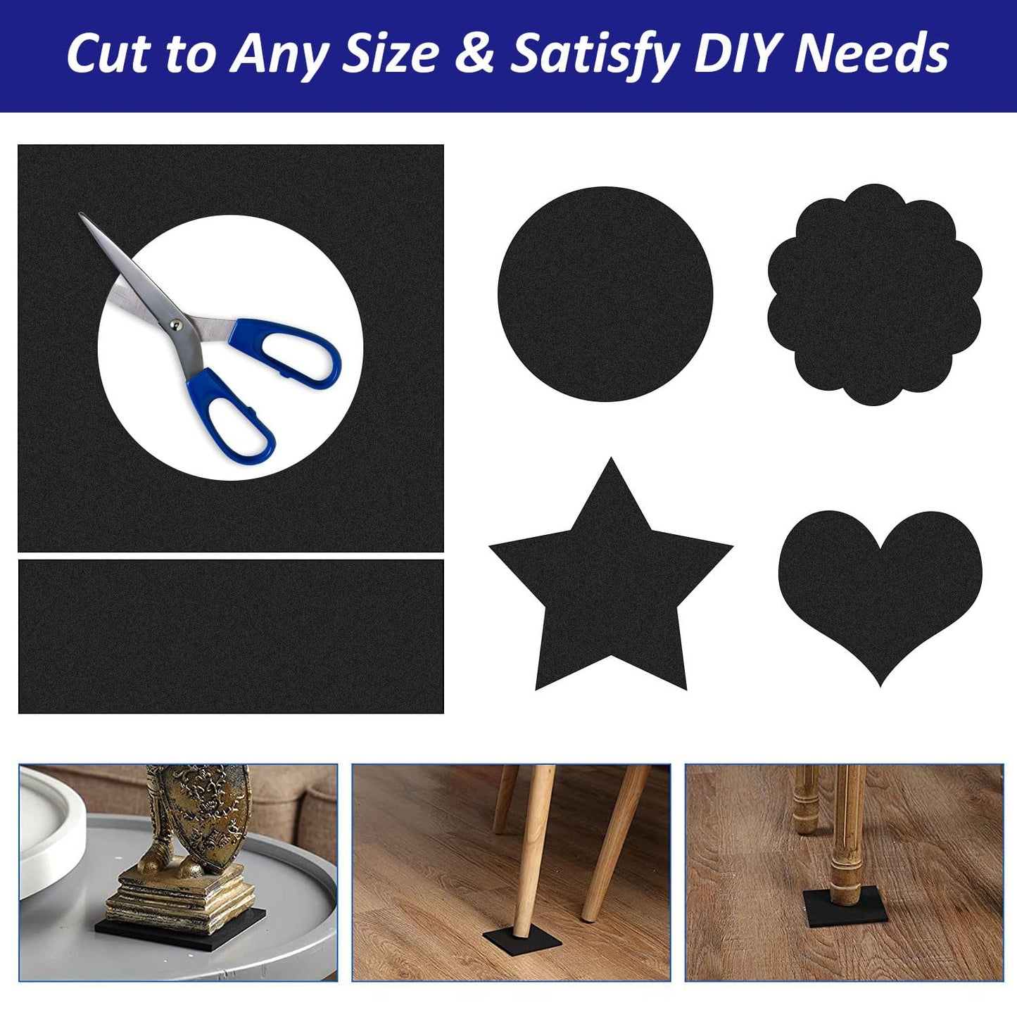 Foam Padding Sheets with Adhesive Backing - Self Stick Neoprene Insulation Foam,4PCS 3/4 Inch Thick X 4 Inch Long X 4 Inch Wide - Closed Cell Foam Sheet Square Pad