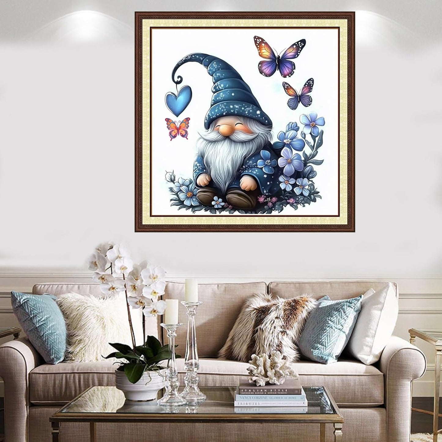 Findvoor Counted Cross Stitch Kits for Adults Full Range of Cross Stitching Embroidery Unprinted Pattern for Beginners, 11CT Needlepoint Kit Patterns Embroidery Kits-Colorful Butterfly Dwarf 18x18inch