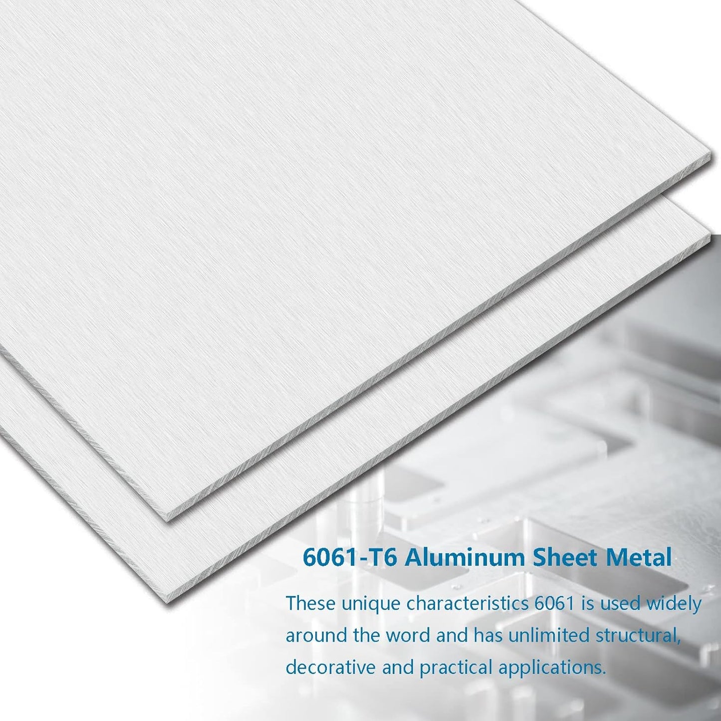 6061 Aluminum Sheet Metal 8 x 12 x 1/4 Inch, Heavy Duty Aluminum Sheets Plates with Protective Film, 6MM Thick Flat Plain Panel Plate Solid Metal Sheet Plate for Crafting Structural Framing Base Plate