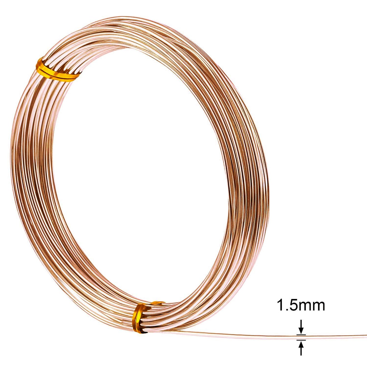 TecUnite Aluminum Craft Wire for Sculpting Armature Bendable Craft Wire for DIY Jewelry Making(Copper, 10 M X 1.5 mm, 1 Roll)