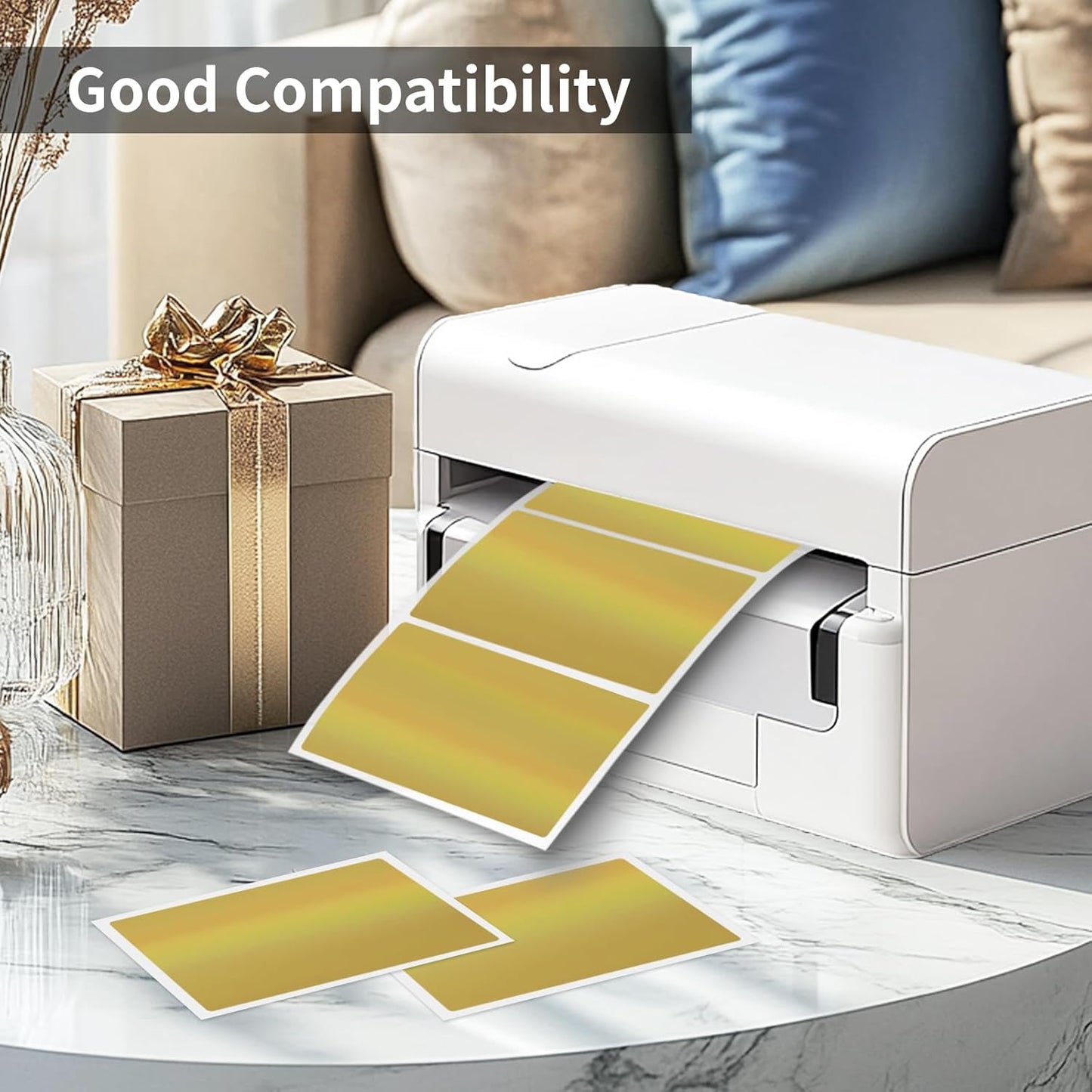 2" x 3" Holographic Thermal Label Stickers Brown,Printable Rainbow Glitter Thermal Printer Sticker Labels for Gift Wrapping, Self-Adhesive Name Price Tag DIY Custom Logo Design (280 pcs)