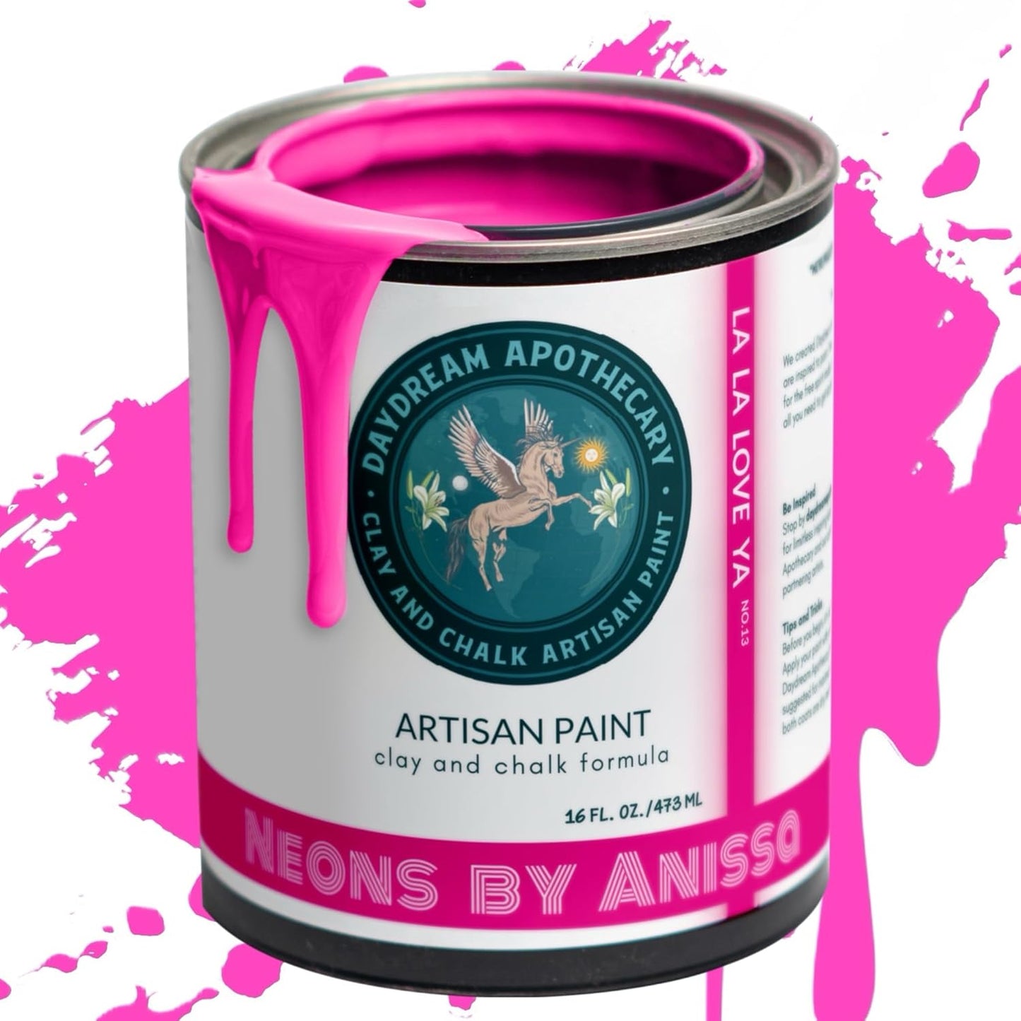 Daydream Apothecary Premium Chalk Style Paint for Furniture, Home Décor, Wood, DIY Interior Projects, Quick Dry, No Prep or Prime Needed, Matte Hot Pink - 16oz