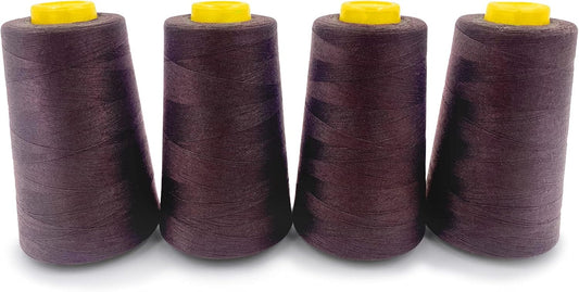 Tortoise 4 Cones of 3000 Yards Each Spool Thread for All Purpose, Serger, Overlock, Quilting, Sewing Machine - 100% Polyester, 40S/2 Brown