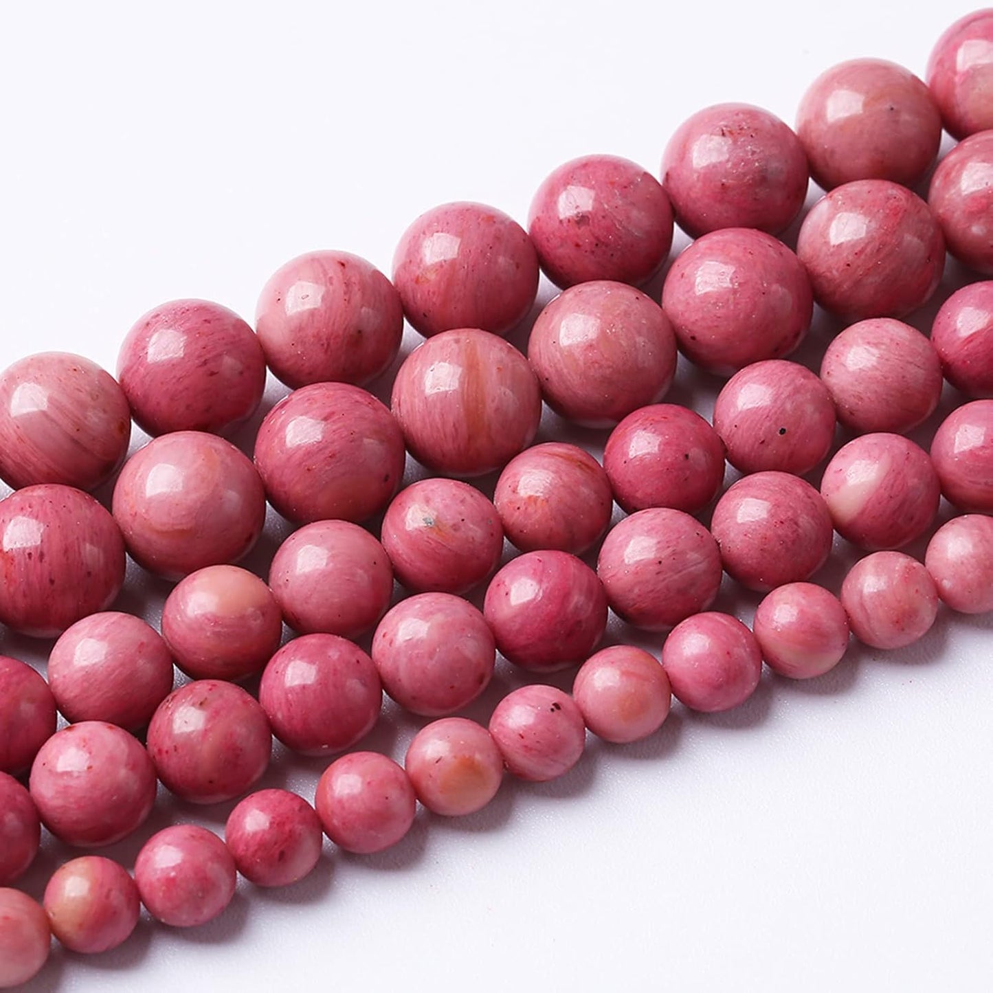 8m 45pcs 7A Premium Gemstone Rhodochrosite Beads Natural Stone Round Loose Energy Healing Beads for Jewelry Making DIY Bracelet