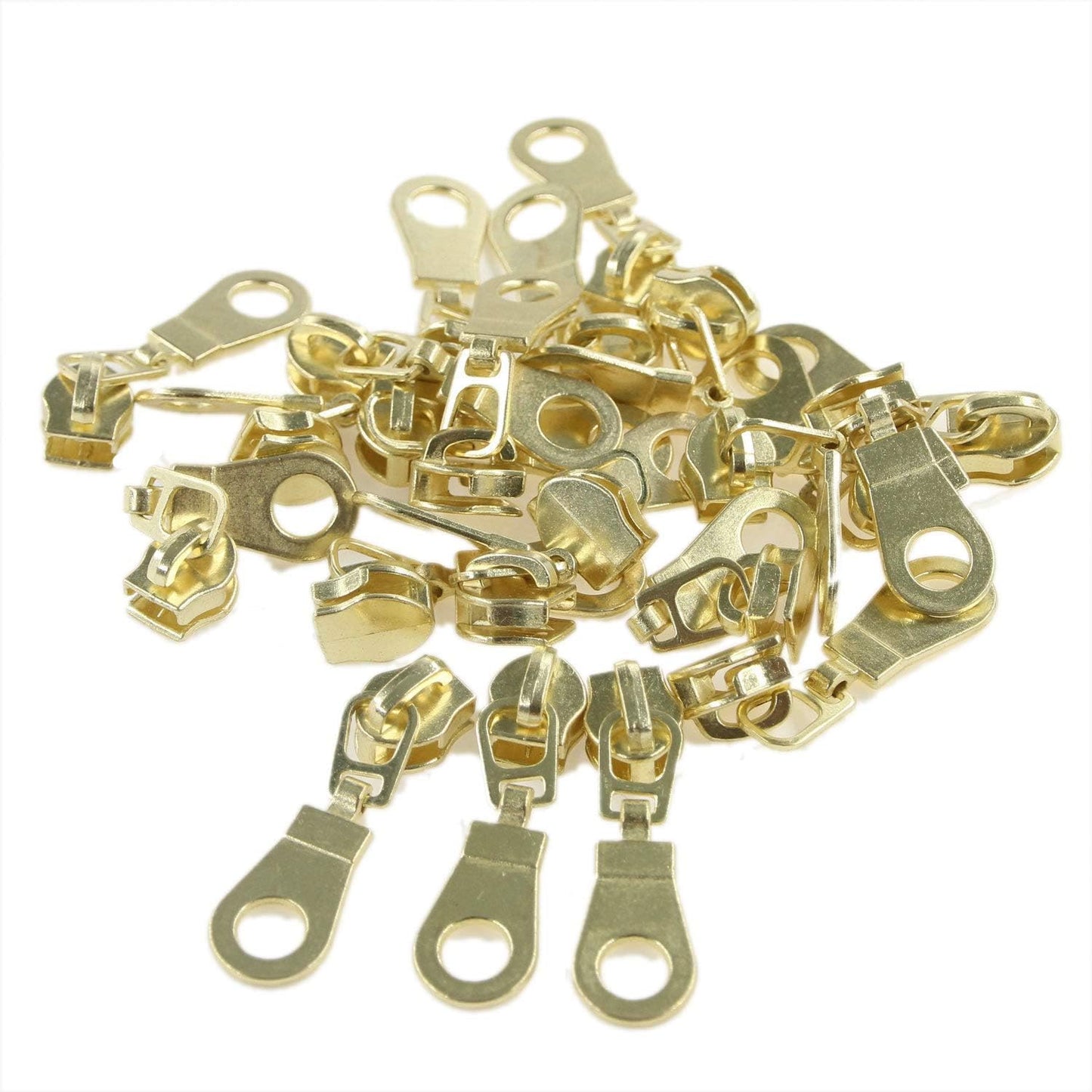 Leekayer White Nylon Zipper #5 Gold Metallic Nylon Coil Teeth Zipper by The Yards Bulk 10 Yards Tape with 25pcs Gold Sliders for DIY Sewing Tailor Craft Bag(White)