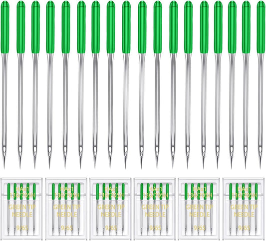 HONEYSEW 30 Pieces Sewing Machine Needles HAX1 130/705H Universal Regular Point Flat Shank Sewing Needle Compatible with Singer, Brother,Janome,Pfaff and Other Brand (Green Size9-30PCS)