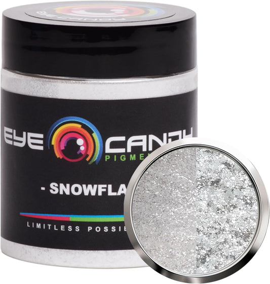 Eye Candy Pigments Premium White Mica Powder - Snowflake (25gr) - for Epoxy, Resin, Soap, Paint, Woodworking, Acrylic Pouring, Bath Bombs, Fishing Lures - DIY Arts and Crafts Additive