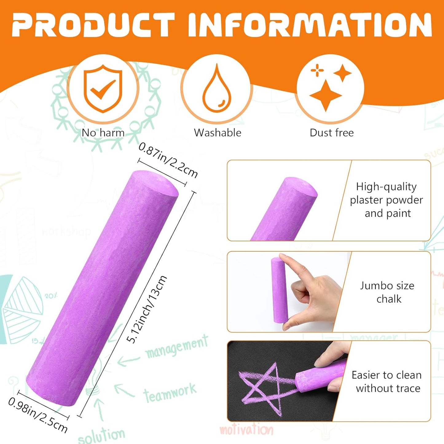 20 Pcs Sidewalk Chalks for Kids Non Toxic Jumbo Chalk for Party Gift Outdoor Art Classroom Play Painting (Rose red)