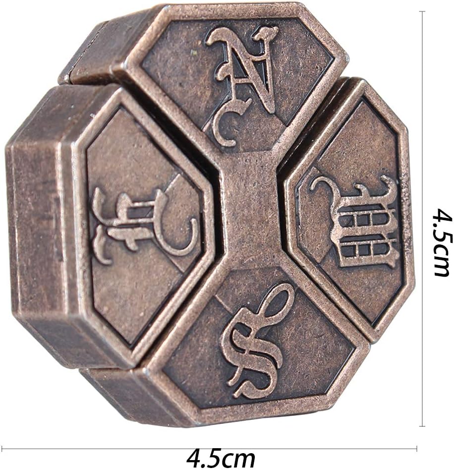 Brain Teaser Puzzle for Adults Puzzles Metal Hole Lock Adult Educational Toy Jigsaw IQ Puzzle (Orange)