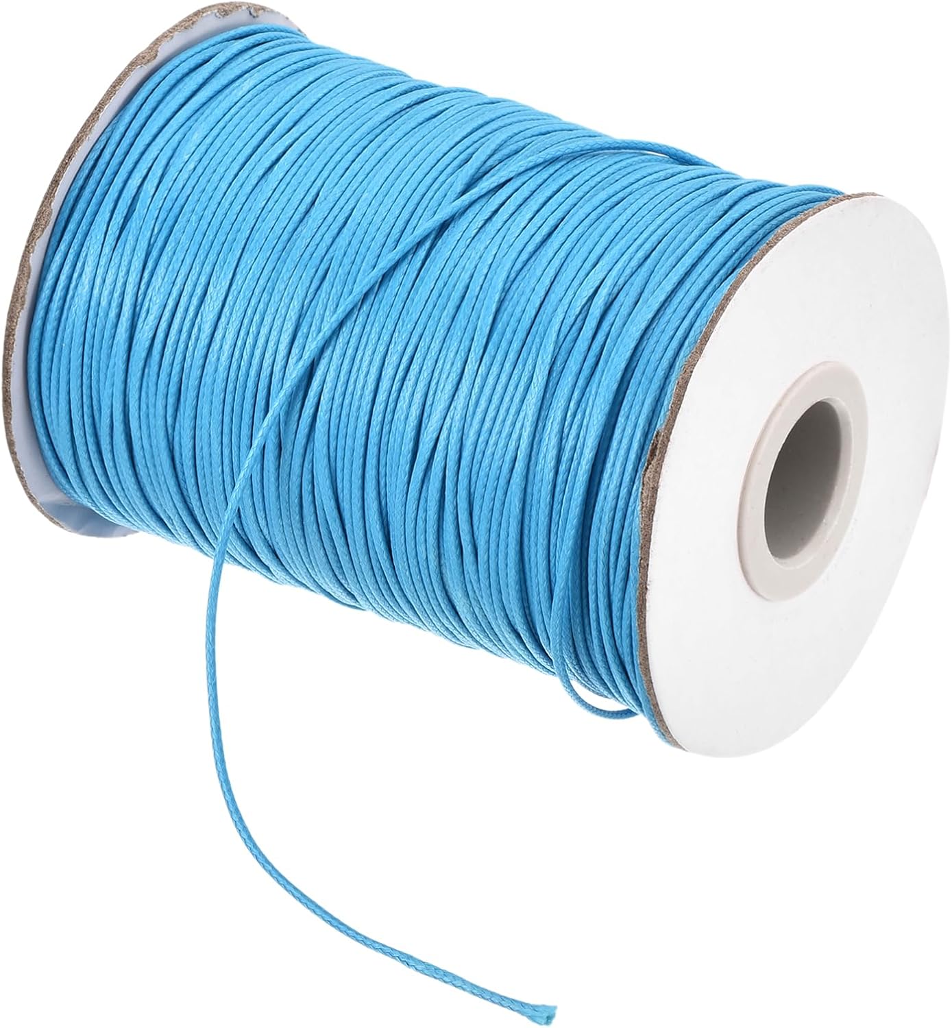 MECCANIXITY Waxed Cord 1mm Waxed Polyester Cord 175 Yard Wax String for Bracelet Making,Necklaces, Beading,Jewelry Making and DIY Crafts(Sky Blue)