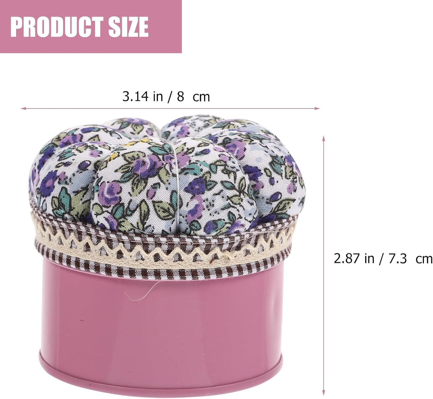 Pin Cushions Head Pin Holder Sewing Pin Storage Box for DIY Craft Hand Sewing Supplies 3.14X3.14X2.87Inch