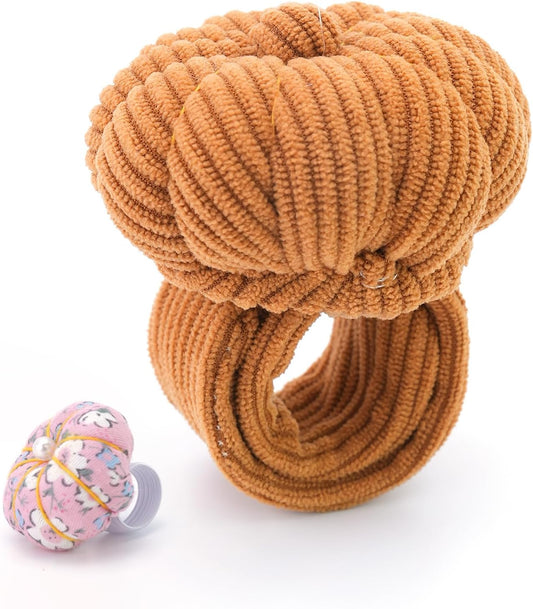 Wrist Pin Cushions, Sewing Needle Cushion kit with 1Pcs Elastic Strap Finger Ring Pincushions, Adjustable Strap Handcraft Needles Holder for Sewing and Quilting. (Peru)