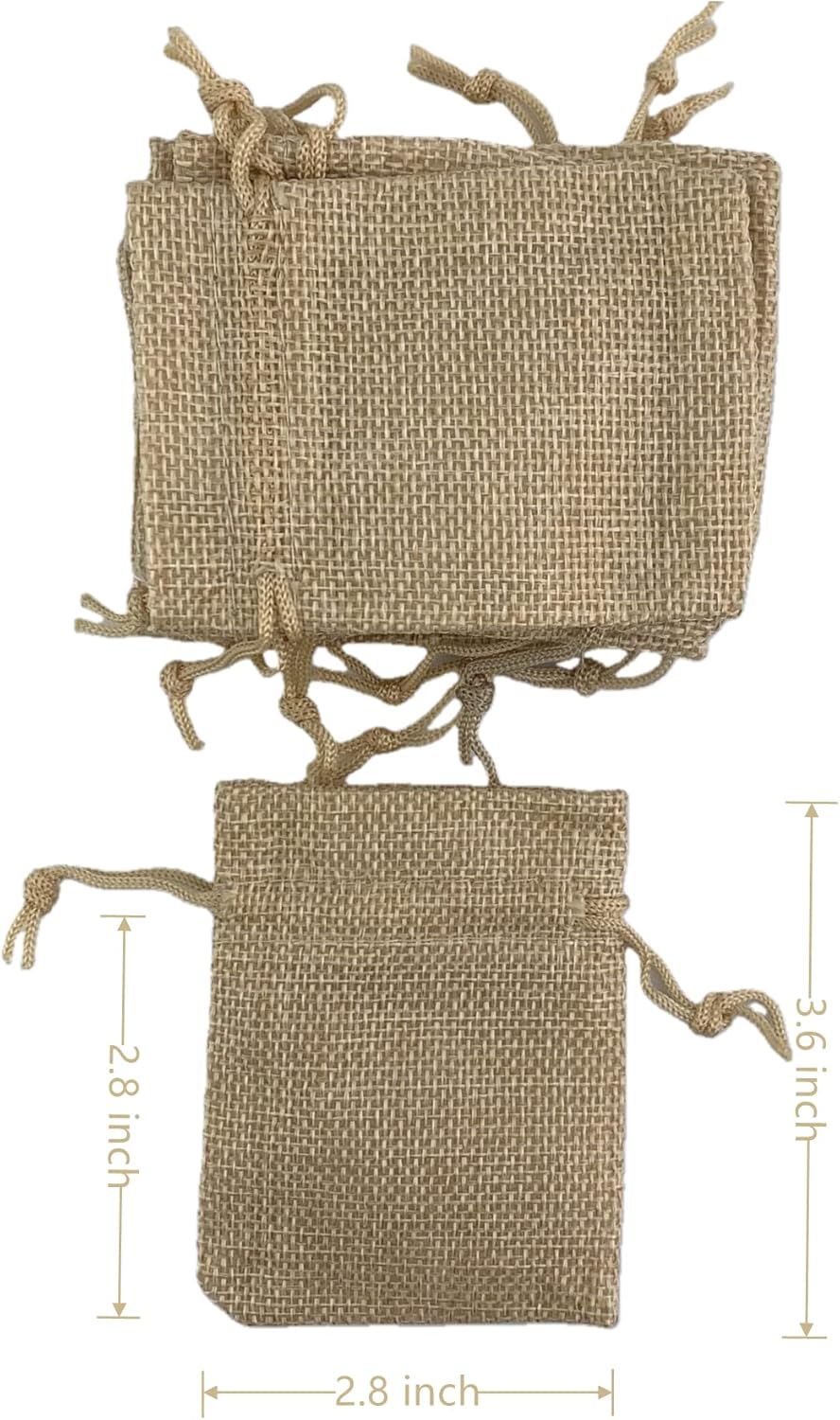 Palmhomee Pack of 25 Burlap Gift Bags with Drawstring Linen Jewelry Pouches Wedding Hessian Jute Bags for Birthday and Treat Pouches Party Wedding Favors Gift (2.8x3.6 Inch, Burlap)