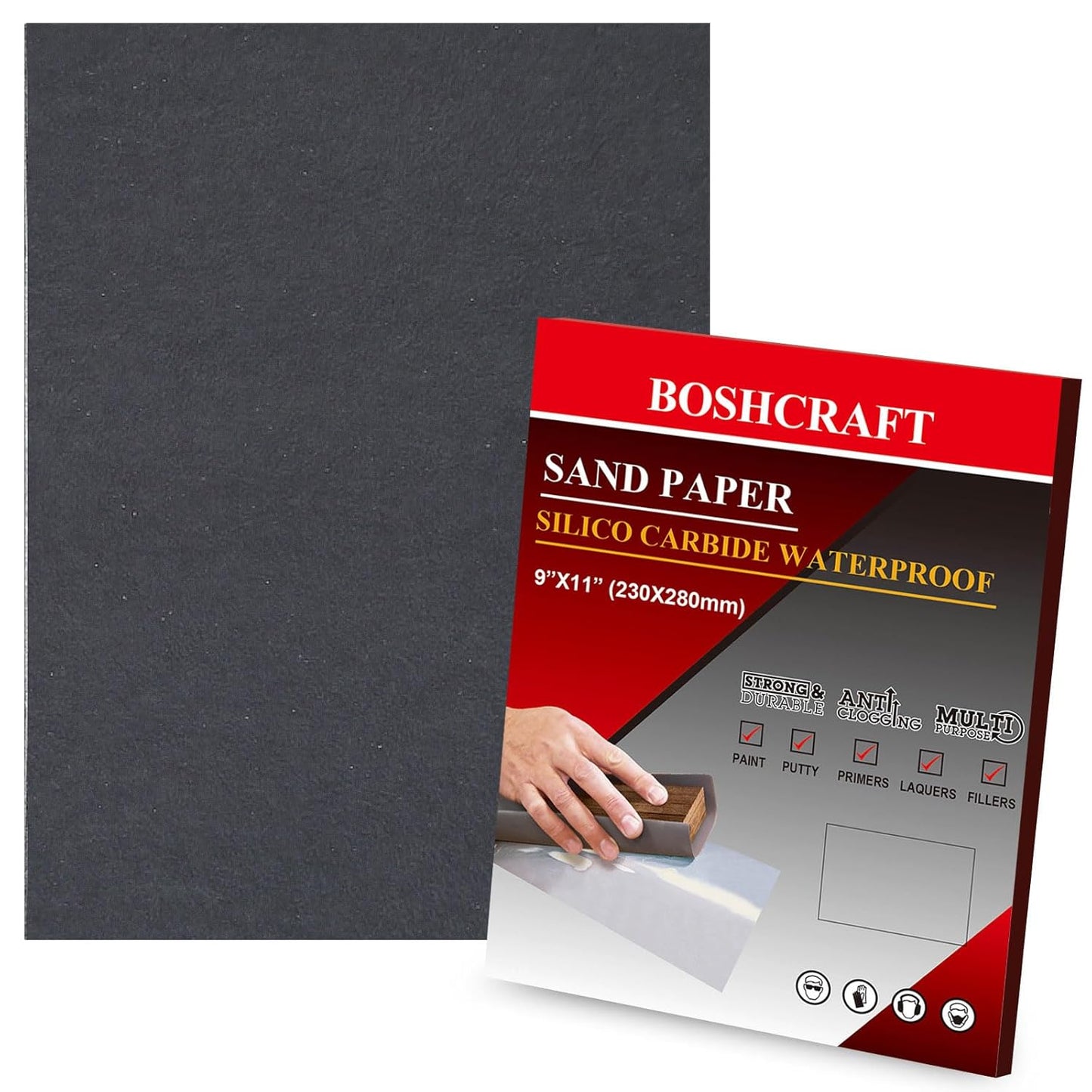 2000 Grit Sand Paper, 12Pcs Wet or Dry Sandpaper Assortment Sandpaper for Wood Metal Furniture Hand Sander Sand Paper Set Sandpaper Sheets Cut for Use 9" x 11"/12 Sheets