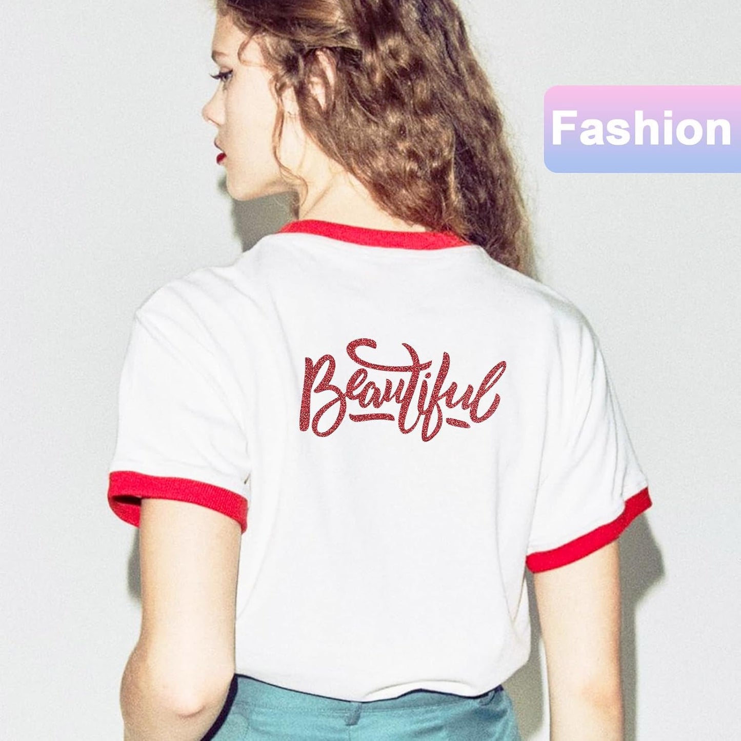 Glitter HTV Heat Transfer Vinyl Rolls are Made from Materials. The Glitter Gives a Luxurious Look and ensures Durability for Your Shirt designsStand Out from The Crowd with