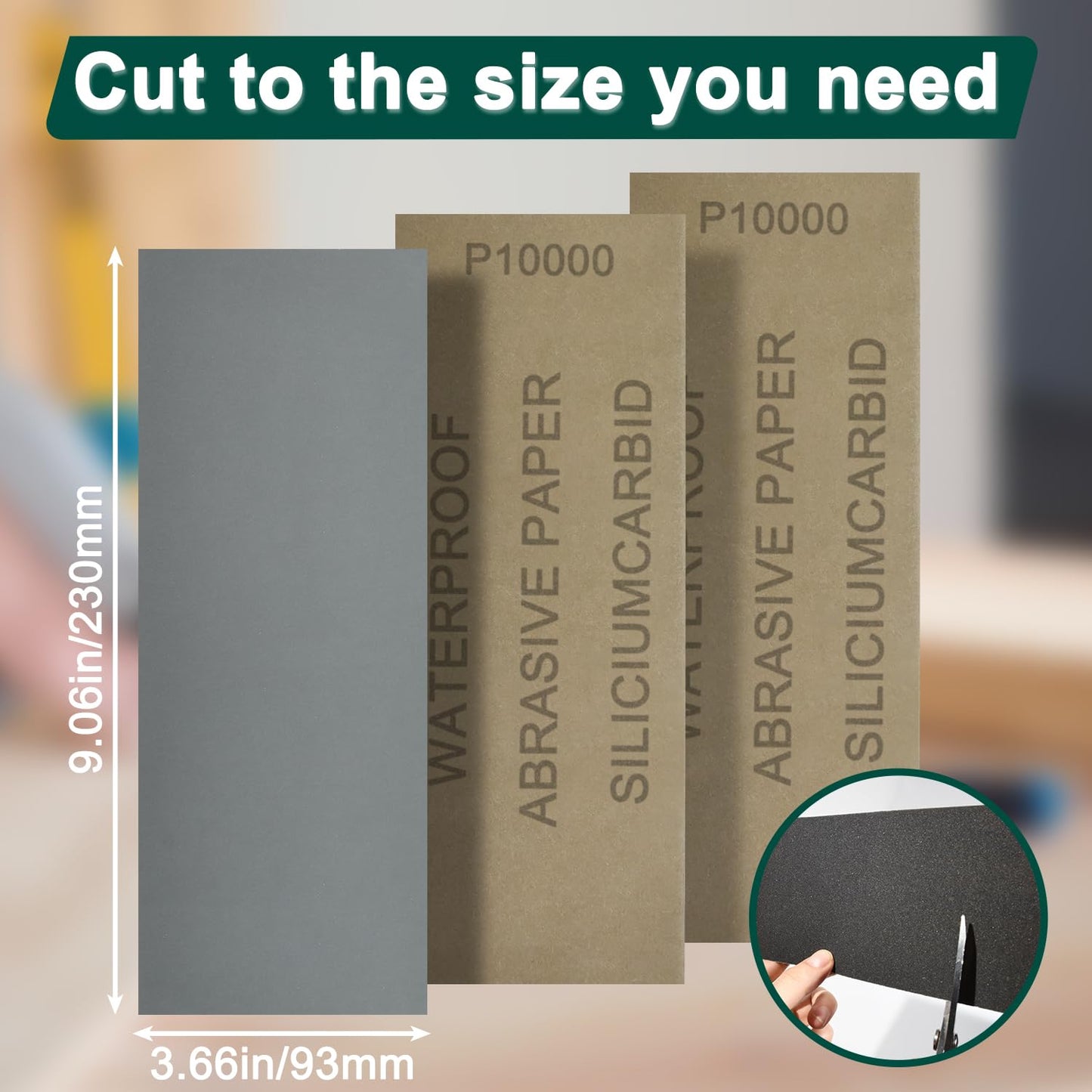 10PCS Sand Paper 10000 Grit Sandpaper Sheets, 9 x 3.6 Inch Wet Dry Sandpaper Sheets, Sand Paper for Metal, Wood Furniture, Automotive and Crafts