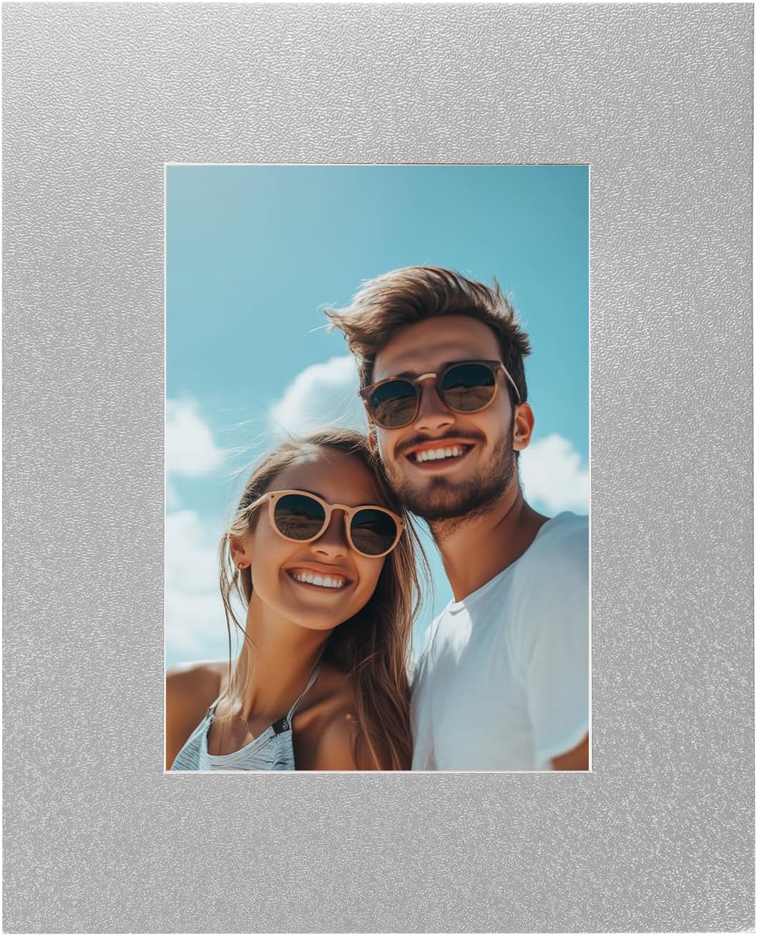 uxcell Picture Mats, 8 x 10 Mat Board Center for 5 x 7 Pictures Acid Free White Core Bevel Cut Frame Mattes with Backing for Display Art Measuring, Gray