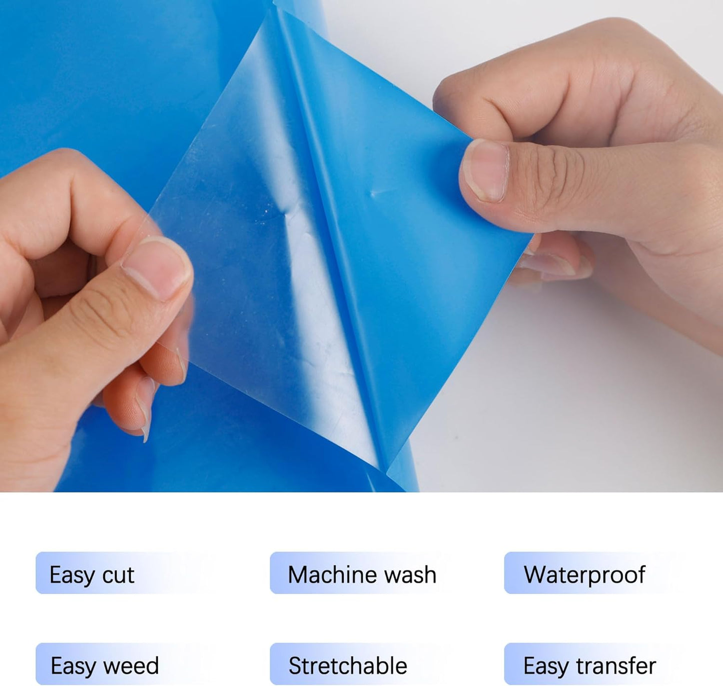 RENLITONG Matte Lake Blue Iron on Vinyl Roll - 12Inch x 13ft HTV Heat Transfer Vinyl for T-Shirt, HTV Rolls for All Cutter Machine - Easy to Cut & Weed for Heat Transfer Design