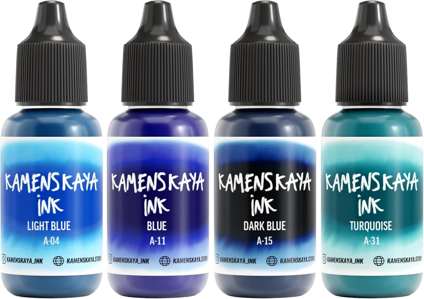 Alcohol Ink Set #11: Matched Color Combination of Alcohol Inks, 4 pcs. 0.51 fl oz (15 ml) Each