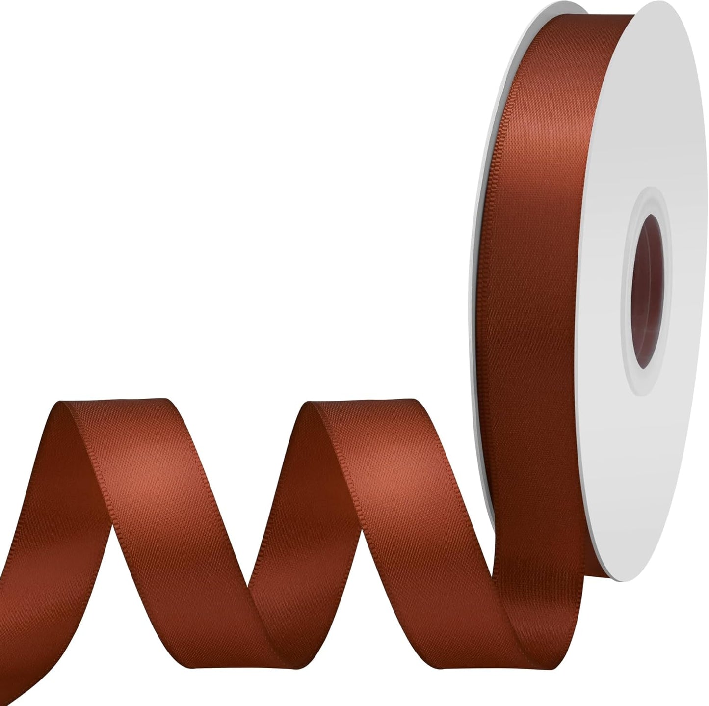 Rust Satin Ribbon 3/4" X 50 Yards Solid Color Double Faced Ribbons Perfect for Crafts Wedding Decor Bow Making Arts Sewing and More