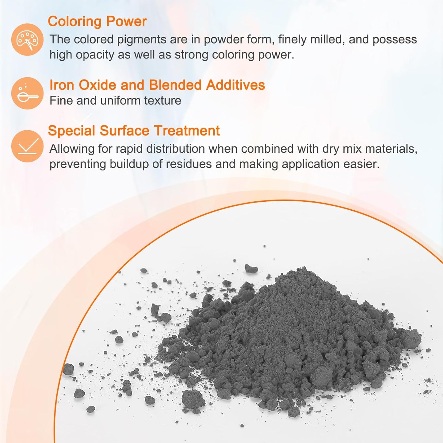HARFINGTON Iron Oxide Powder Concrete Pigment 700 Mesh 3.5oz (100g) Iron Oxide Grout Pigment for Pastel Tile Paint Concrete Cement, Slate Gray