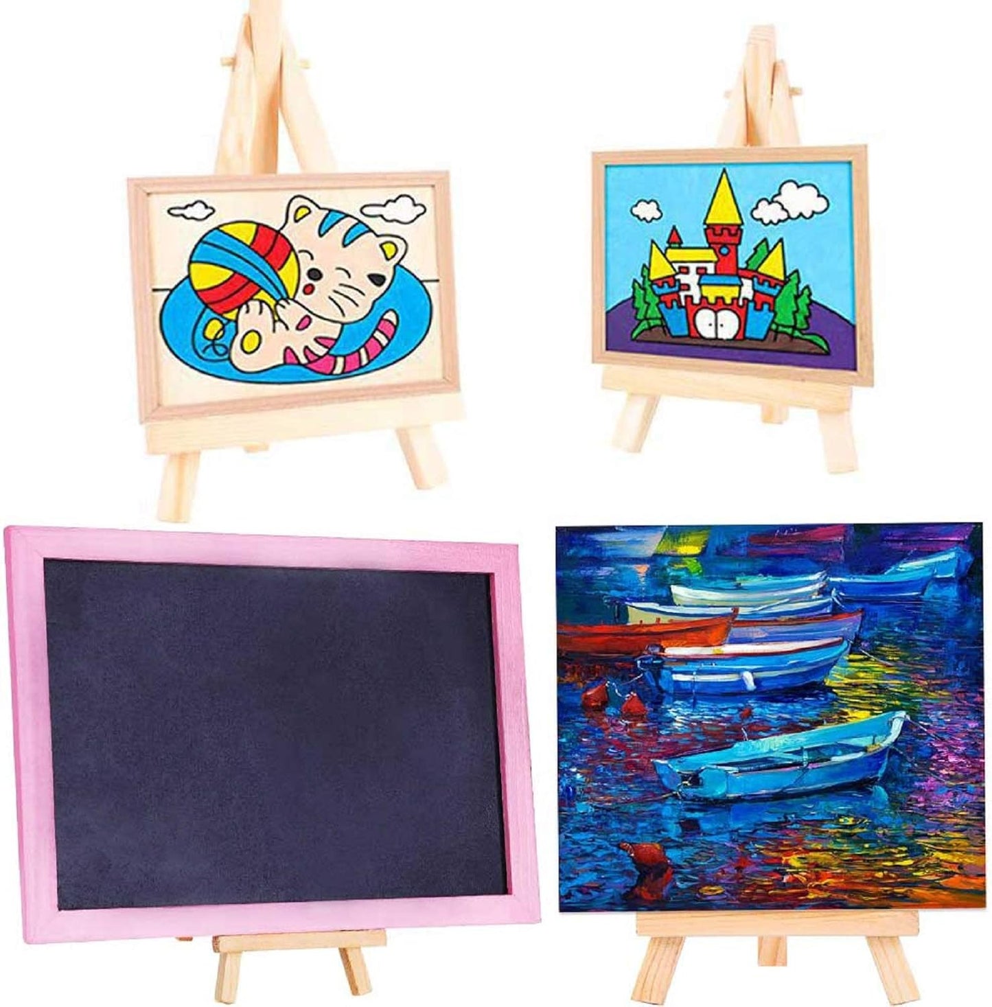 9.4 Inches Tall Wood Easels Set of Tabletop Display Easels, Art Craft Painting Easel Stand for Artist Adults Students (6pack)