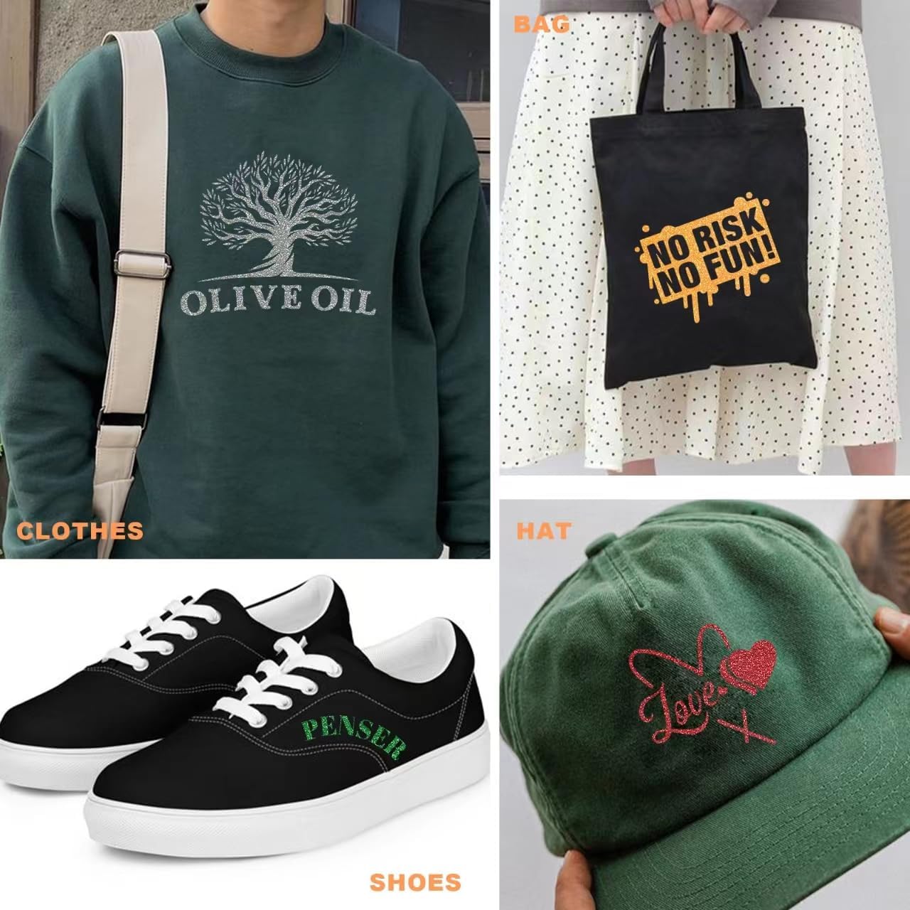 Silver Glitter HTV Heat Transfer Vinyl Rolls- 10" x 8ft. Glitter HTV Silver for Shirts. Iron on Vinyl and Heat Transfer Vinyl for All Cutters Machines. Easy to Cut & Weed Heat Vinyl Designs